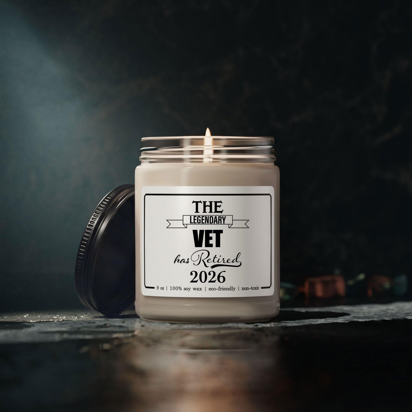 The Legendary Vet Has Retired 2026 Candle Retirement Gifts for Large Animal Equine Zoo Exotic Wildlife Small Zoologist Veterinarian Men Women 9oz Vanilla Scented Soy Wax Blend