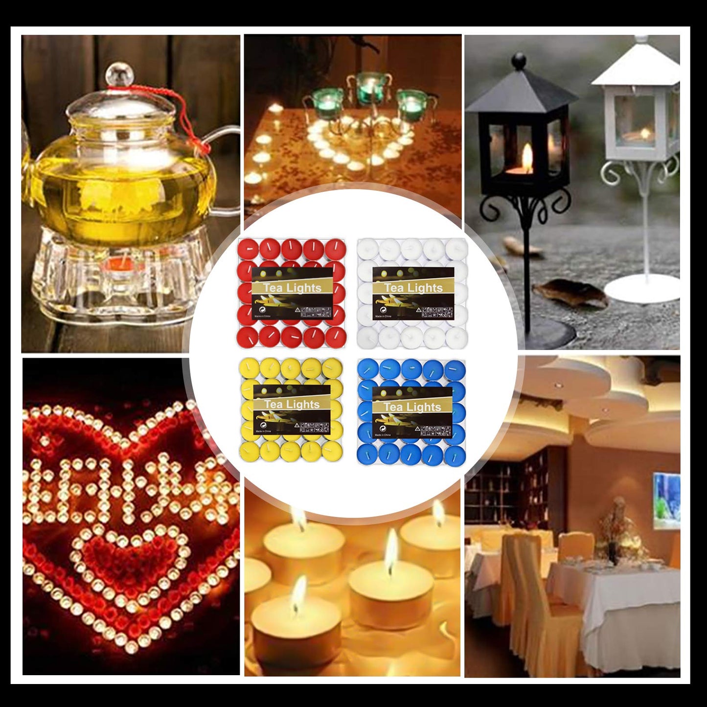 OUO Tea Lights - 50 Pack Smokeless, Dripless & Long Lasting Mini Tealight Candles for Mood, Dinners, Parties, Home Decoration, Wedding, Crafts (White)