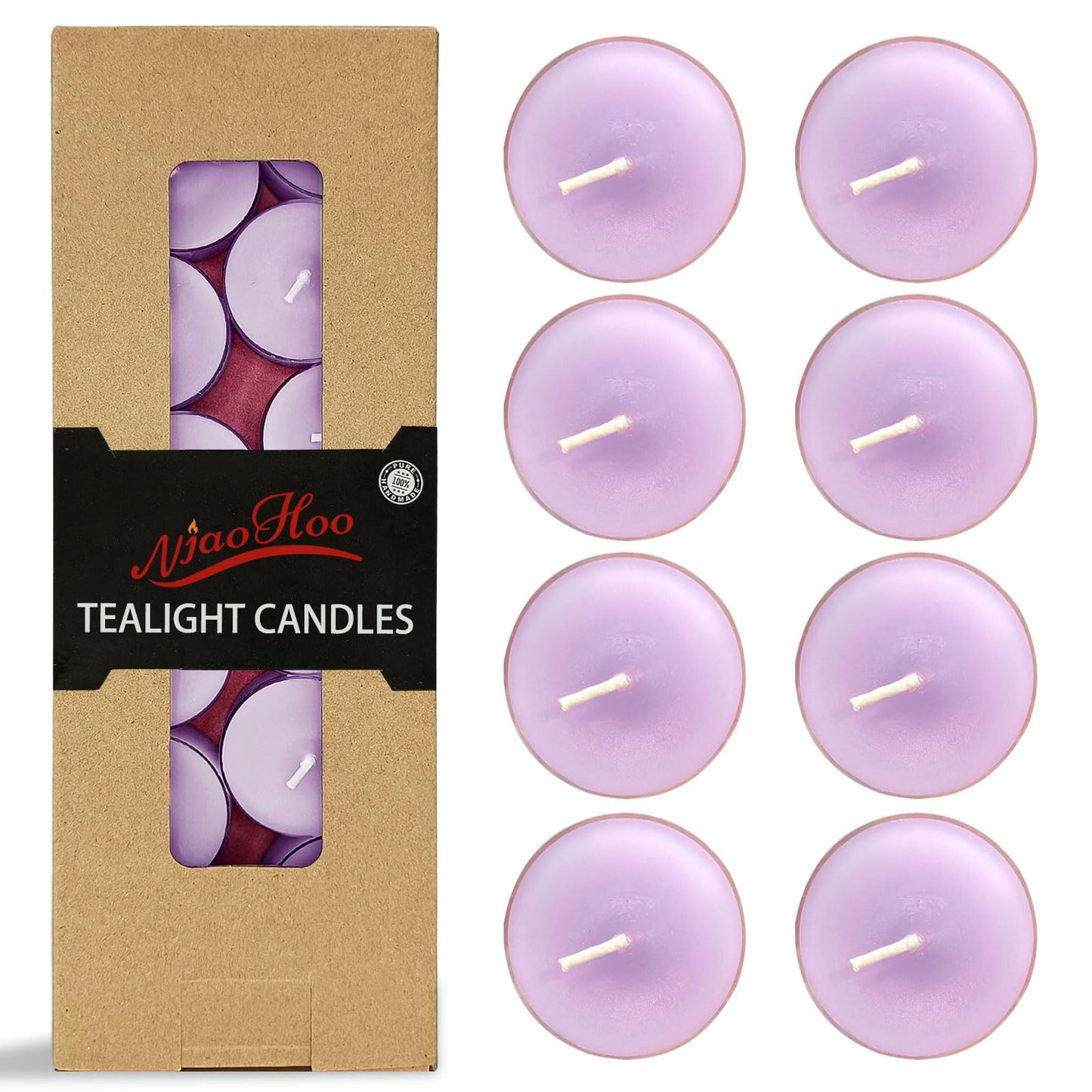 NJAO HOO 24 Pack Christmas Scented Tealight Candles 6 Hours Burn Red & Green Tea Candle Clear Cup Small Round Candle for Home Decor and Aromatherapy