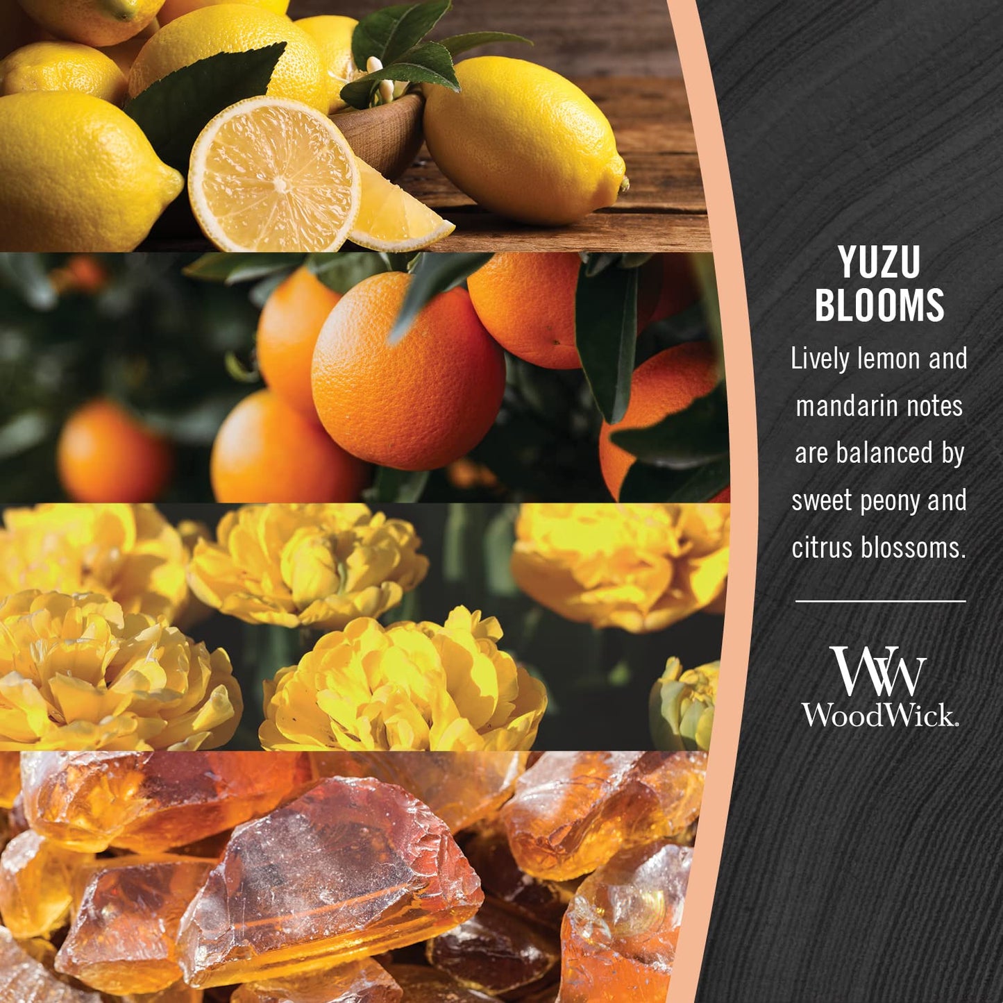 WoodWick Yuzu Blooms Gifts for Women and Men, 21.5 oz Large Hourglass Candle with Crackling Wick