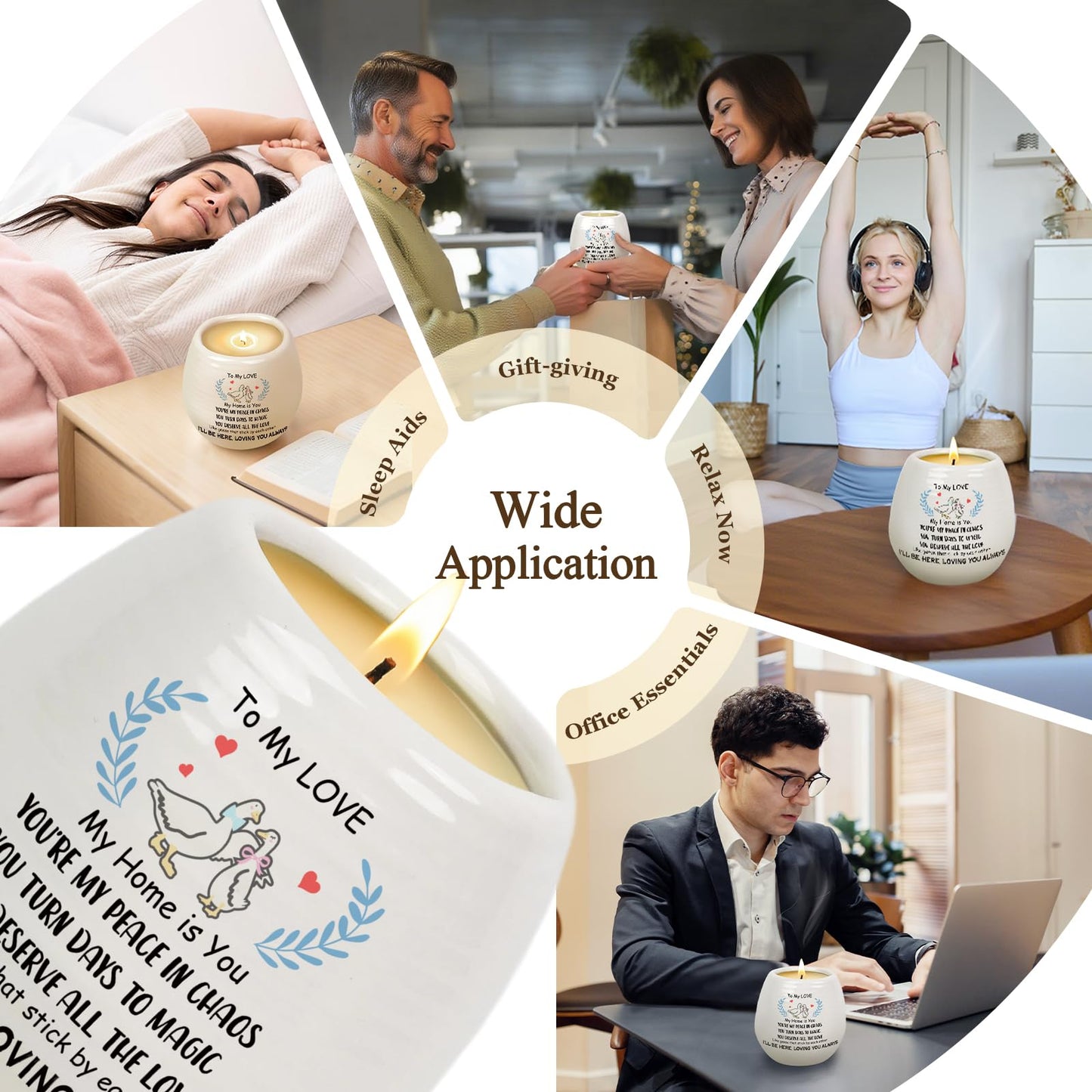 Gifts for Him Her Wife Husband, to My Love 18Oz Lavender Scented Ceramic Jar Candle, Birthday Gift for Girlfriend Boyfriend, Romantic Anniversary Christmas Valentines Day Gifts for Wife Husband