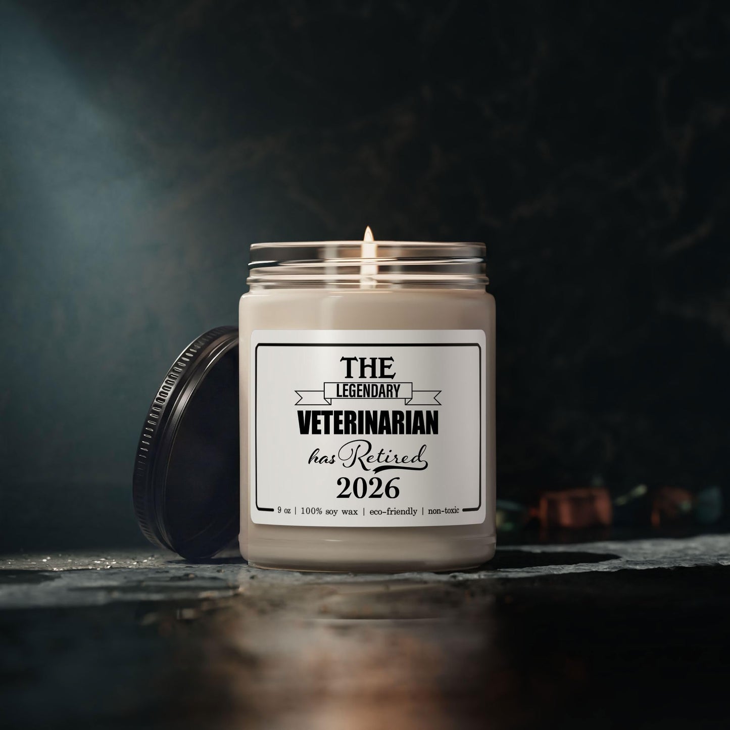 The Legendary Veterinarian Has Retired 2026 Candle Retirement Gifts for Vet Doctor of Veterinary Medicine Physiology Pet Dog Cat Animal Men Women 9oz Vanilla Scented Soy Wax Blend