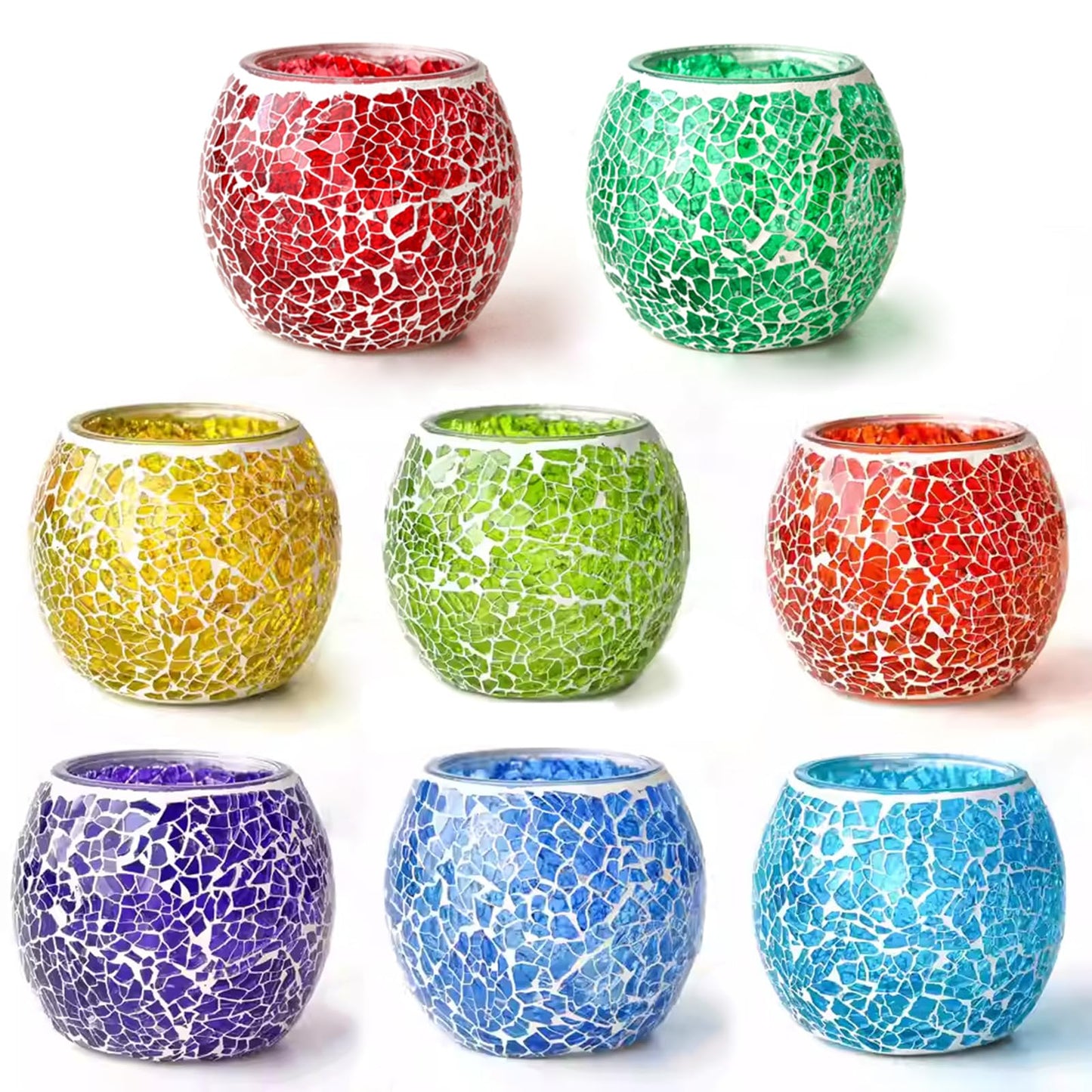 Crimson Red Glass Votive Candle Holder – Crackle Votive Style, Perfect for Table Centerpieces, Weddings & Home Decor (1 Pack)
