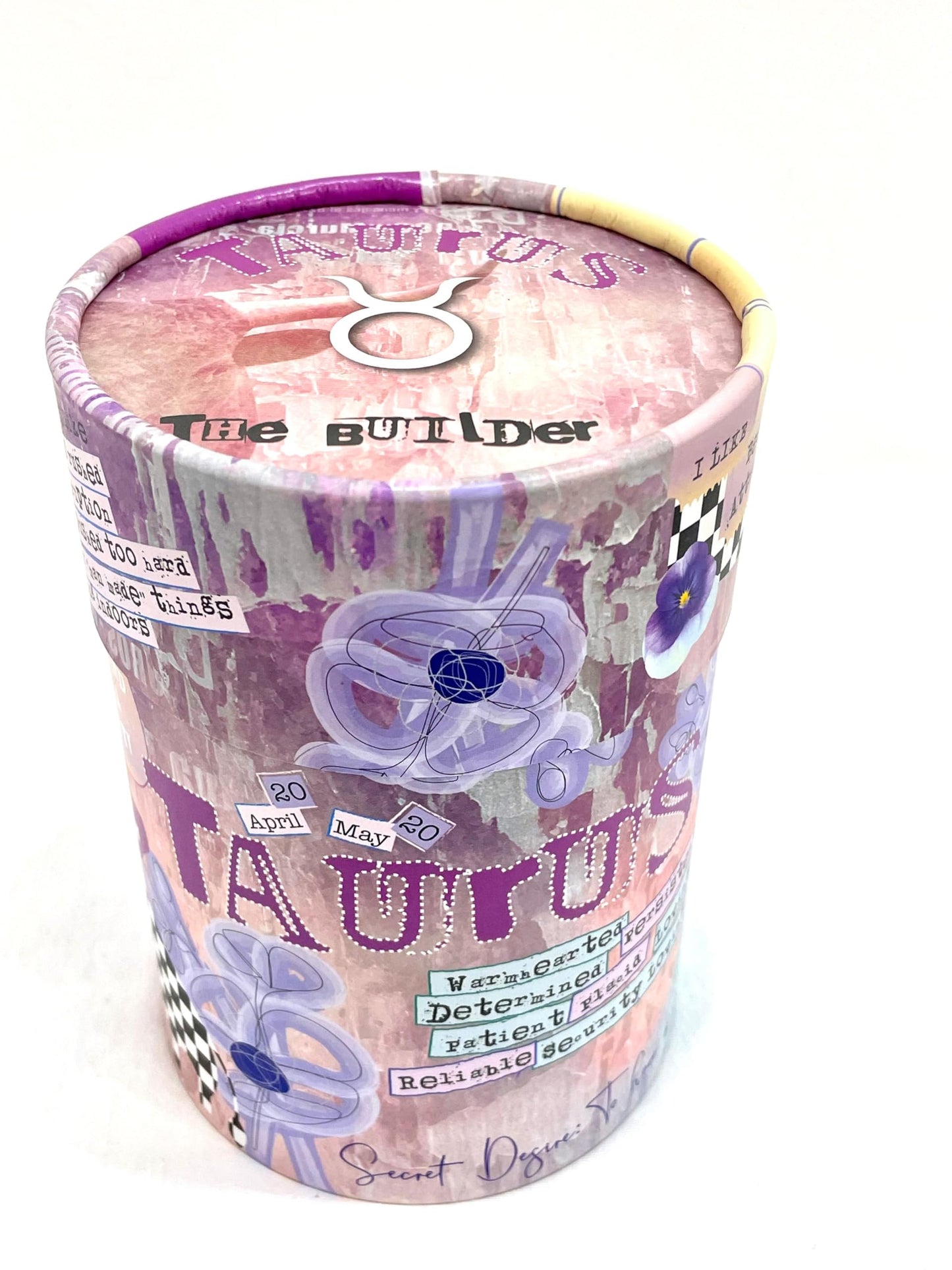 Taurus Zodiac Candle – Jasmine Scented Soy Candle for Self Care & Relaxation – Zodiac Birthday Gift – 80 Hour Burn – Reusable Ceramic Jar