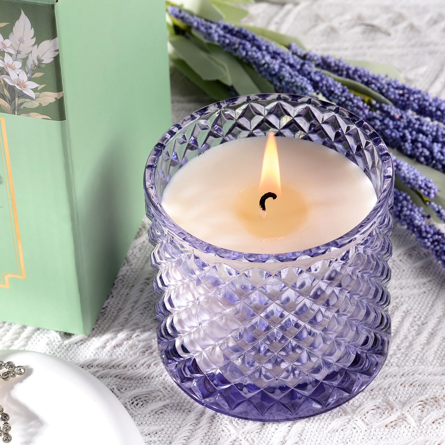 Lemon Vanilla Scented Candles, Citrus Large Jar Candle for Home Scented, Gifts for Women Men, Aromatherapy Candle, Natural Soy Wax Scented Candle for Relaxing & Calming,Home Fragrance Decor