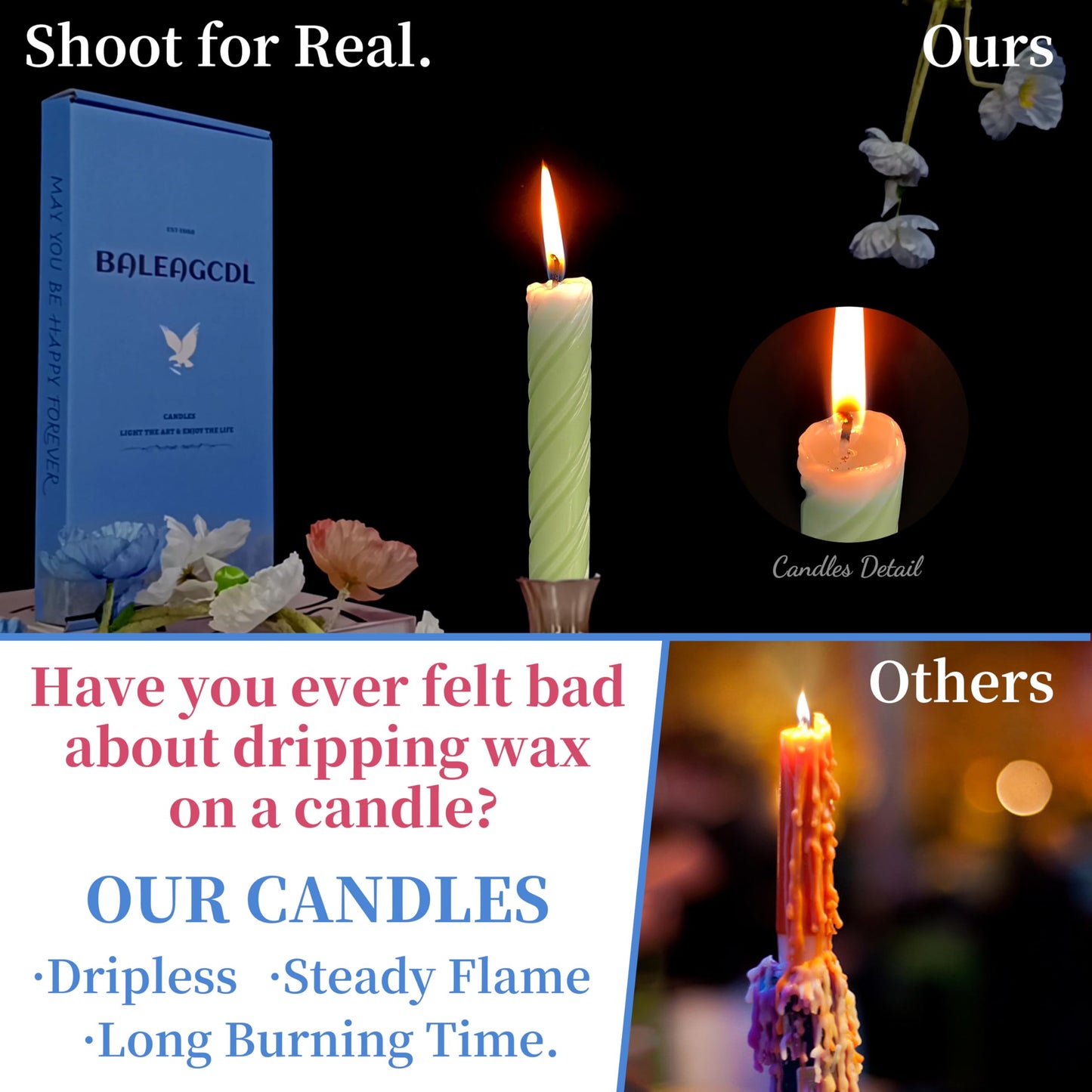 Dripless Taper Candles Unscented Grass Green Spiral Candles Smokeless Long Dinner Candles 10 Inch Long Lasting Burn Candlesticks for Home Decoration Christmas Gifts (2Pcs)