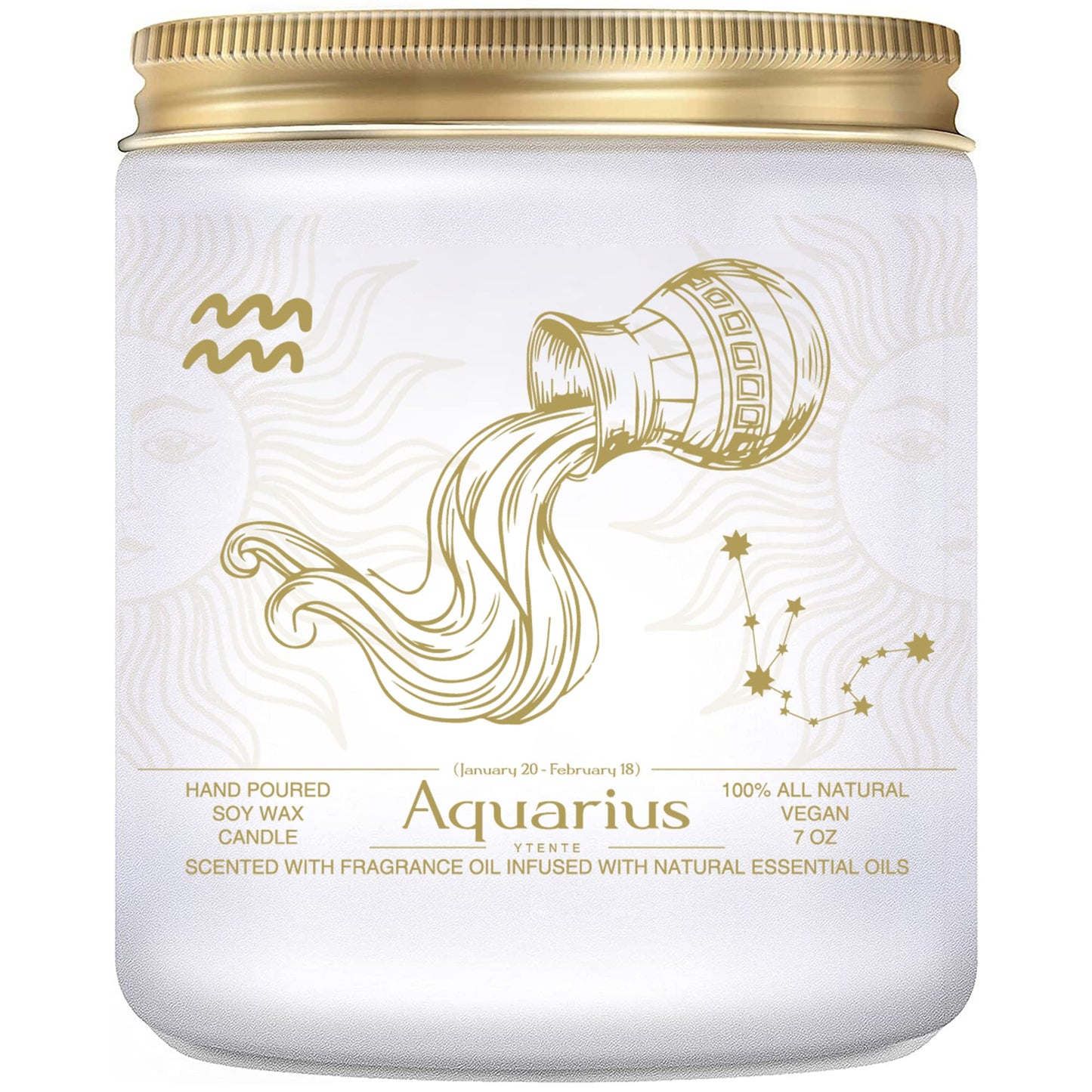 YTENTE Aquarius Gifts - Zodiac Sign Crystals Candles, Scented Soy Candles for Mom, Women, Sister, Anniversary, Birthday