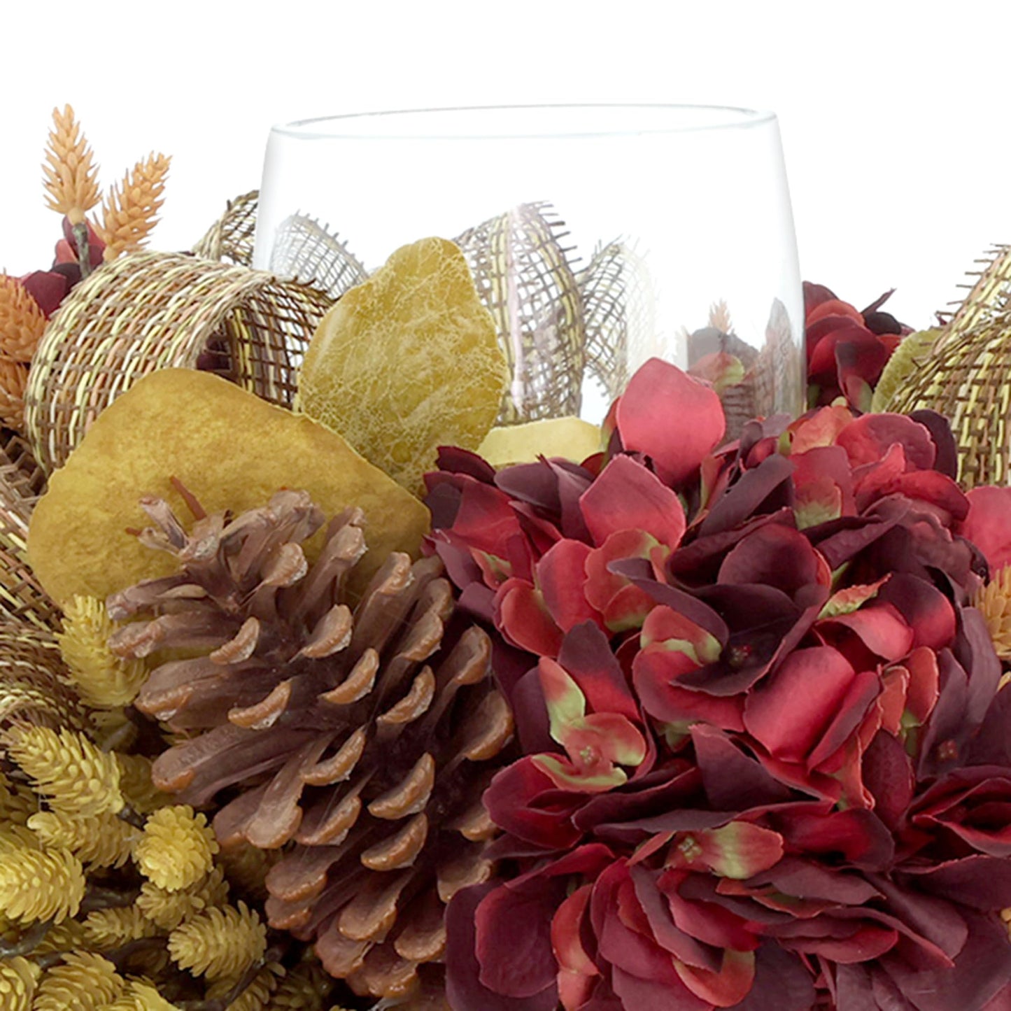 Fall Candleholder Centerpiece with Pinecones
