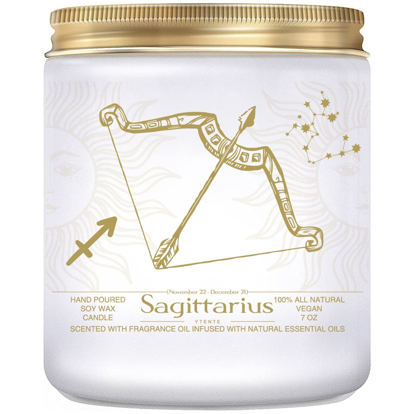 YTENTE Sagittarius Zodiac Sign Candles Gift, Zodiac Sign Crystals Candles Jar, Astrology Lavender Scented Soy Stones Candles Best Friends Gifts for Women Men Sister Brother Funny Birthday Gift