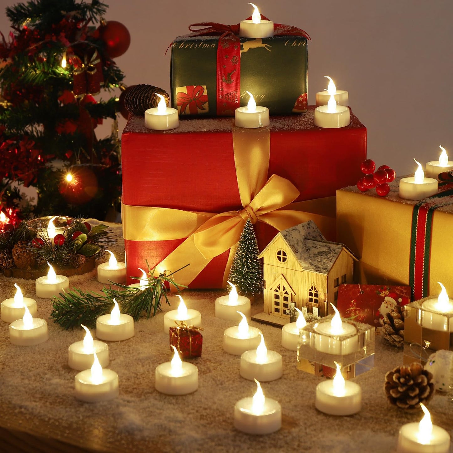 Topstone Flameless LED Candles with Remote Control - Warm White Flickering Battery Operated Candles, 400+ Hours,Timer Function, 4H/6H/8H Auto-Off,Electronic Tea Candles for Home Decor, Wedding, Party