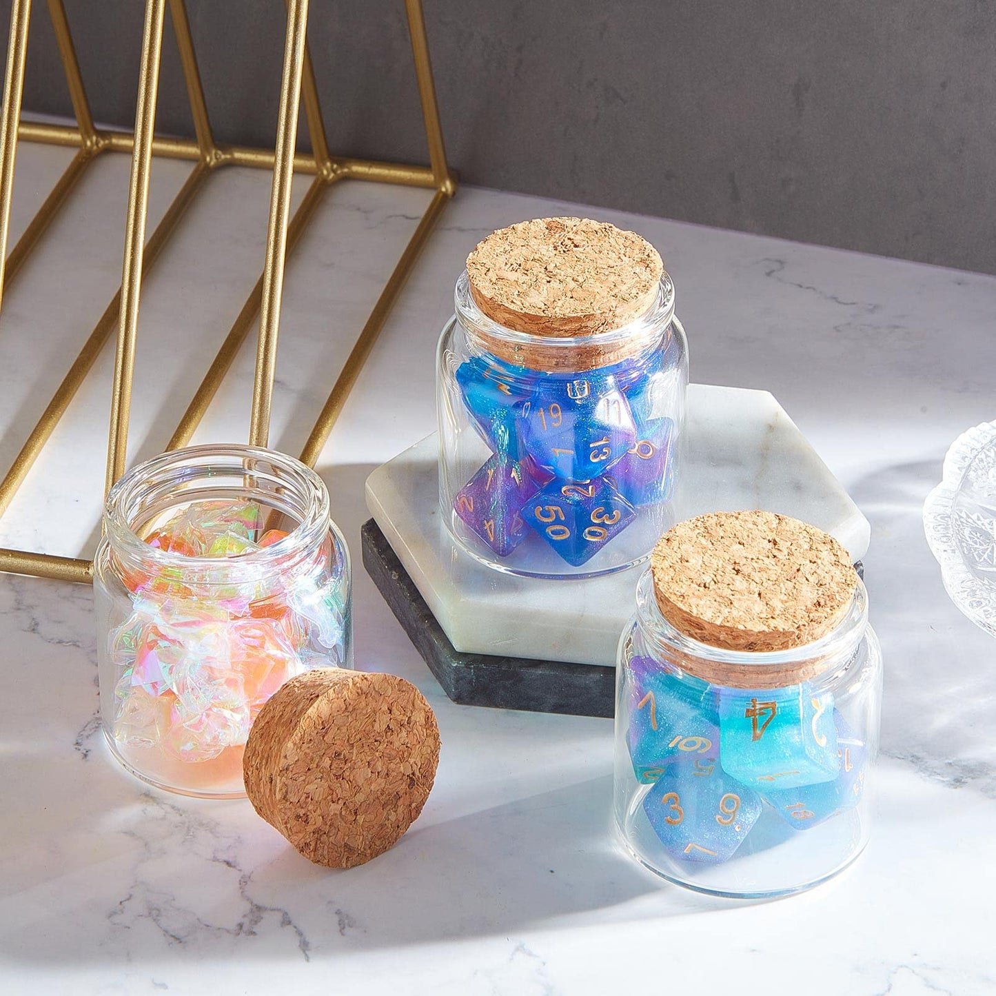 Patelai 24 Pcs Small Glass Jars with Cork Lids, Mini Potion Bottles Bulk Tiny Wishing Vial Spell Jars for DIY Art Crafts Gift Father's Day Graduation Wedding Birthday Party Favors (50ml/1.7oz)