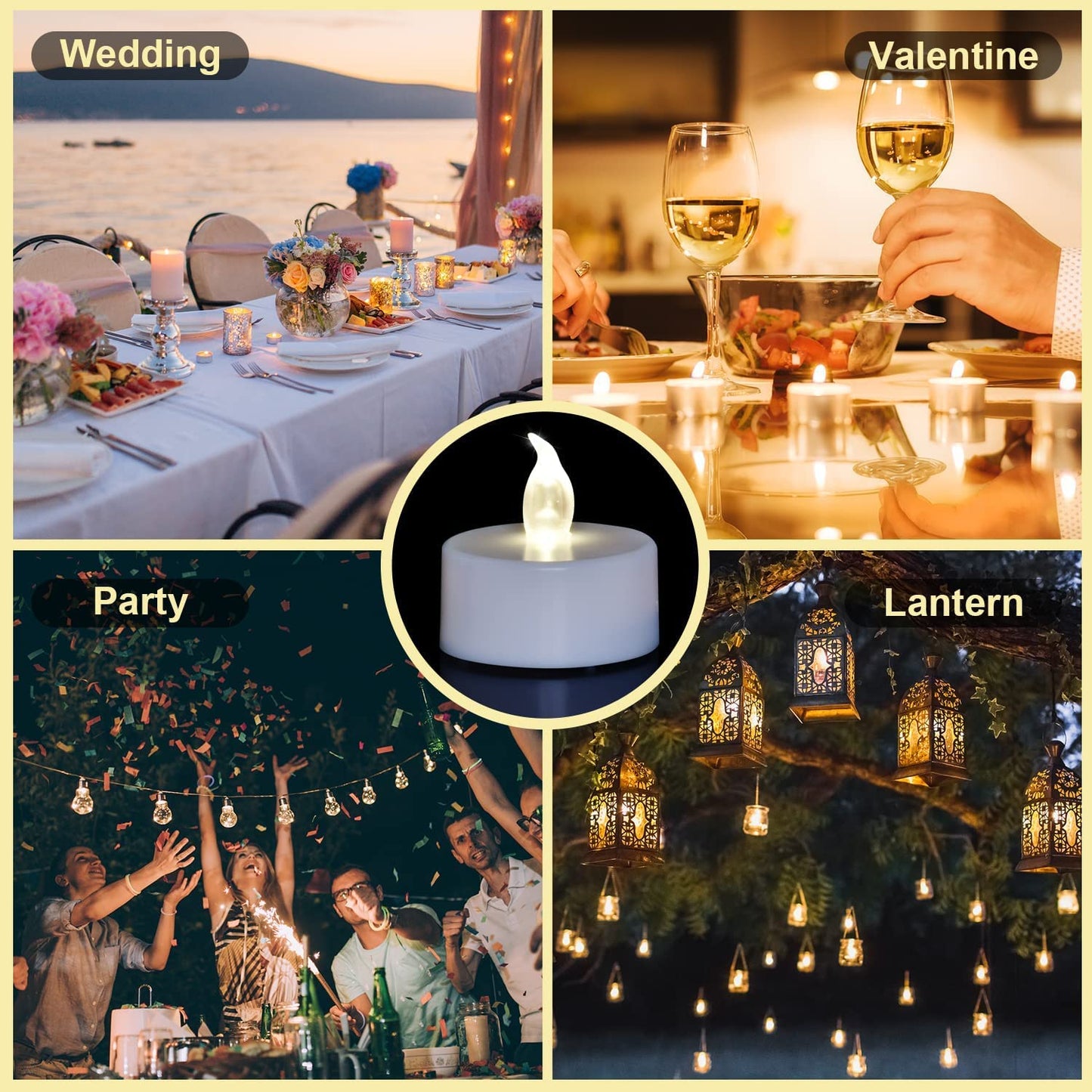 Jialine Remote flameless led Tea Light Candles with Timer,Realistic Flickering tealight Candles with Remote,Safe Decorative Lighting for Christmas,Wedding,Home Decor (Warm White 24 Pack)