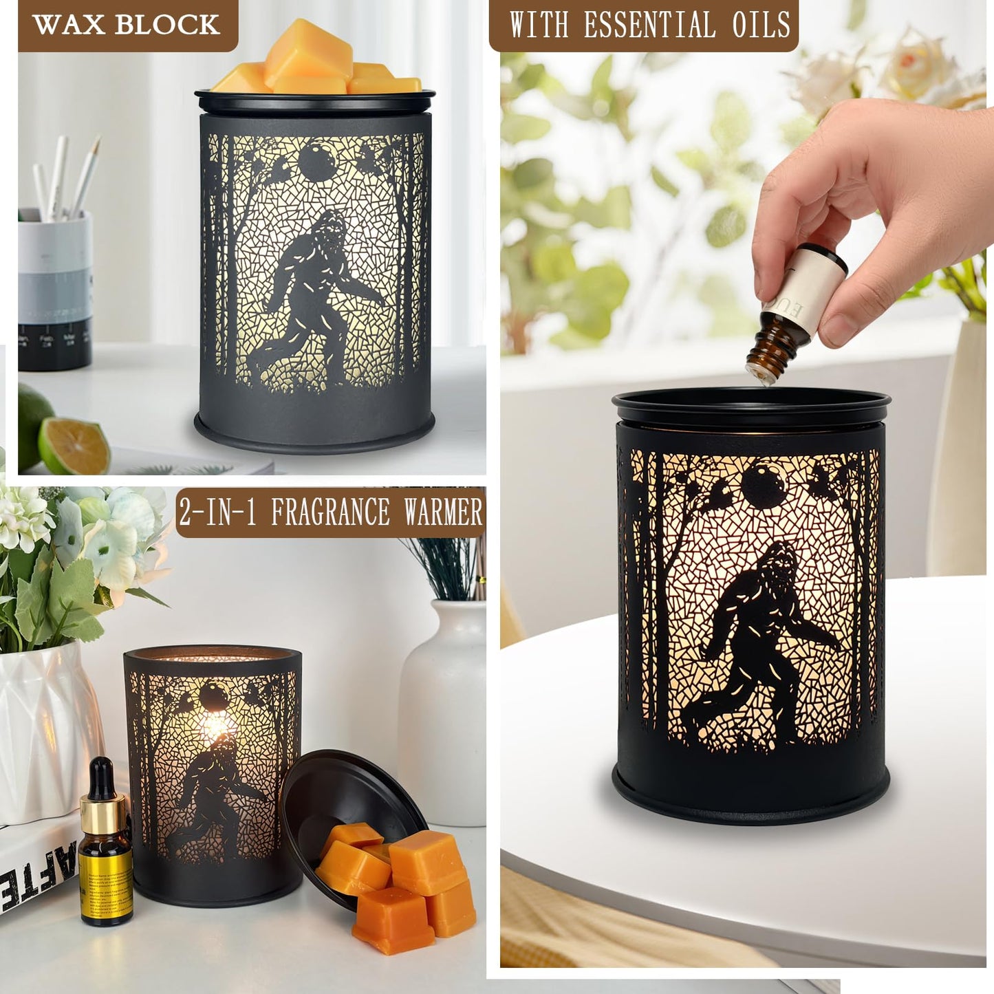 scentsy Wax Warmer for Scented Wax melt Warmer Wax Melter for Candle Making lamp Candle Warmer Plate Oil Burner for Home Decor and Gifts for Holiday (Bigfoot/Mythological Animal)…
