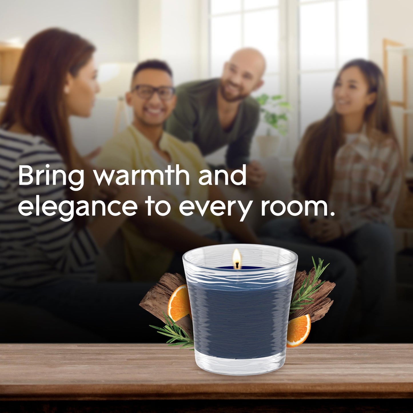 Glade 1-Wick Scented Candle Jar, Smooth Bourbon & Oak, Air Freshener Infused with Essential Oils, 4.08 Oz, 2 Count