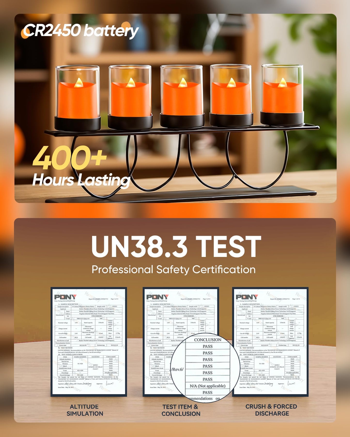 Homemory 24Pack 400+Hour Remote Control Flameless Candles, 2/4/6/8H Timer Led Votive Candles, Battery Operated Tea Lights for Wedding Table Centerpiece, Holidays, Halloween Pumpkins-Orange