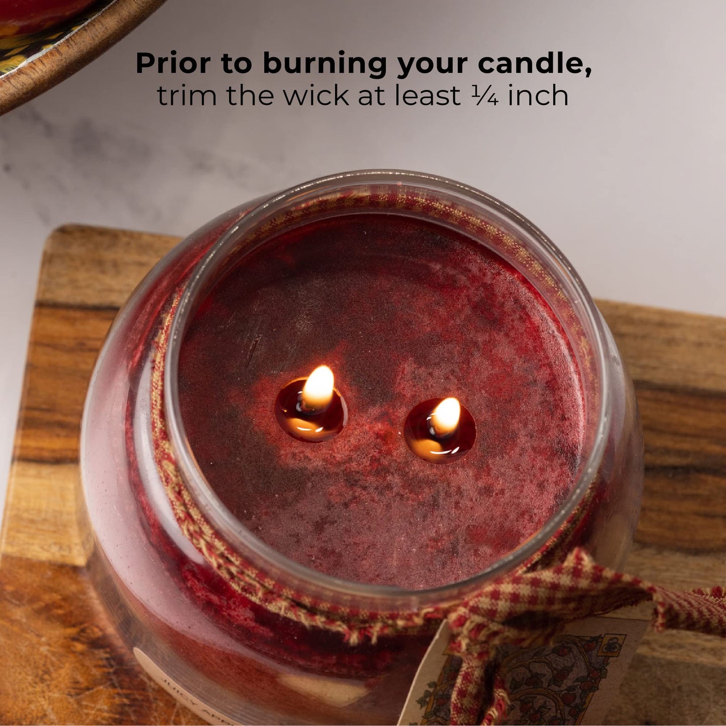 A Cheerful Giver - Juicy Apple - 34oz Papa Scented Candle Jar with Lid - Keepers of the Light - 155 Hours of Burn Time, Gift for Women, Red