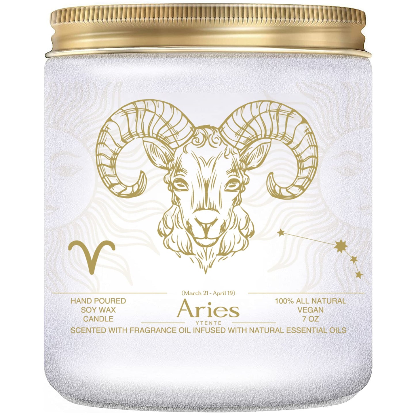 YTENTE Aries Zodiac Sign Candles Gift, Zodiac Birthday Crystals Candles Jar, Astrology Lavender Scented Soy Stones Candles Best Friends Gifts for Women Men Sister Brother Funny Birthday Gift…