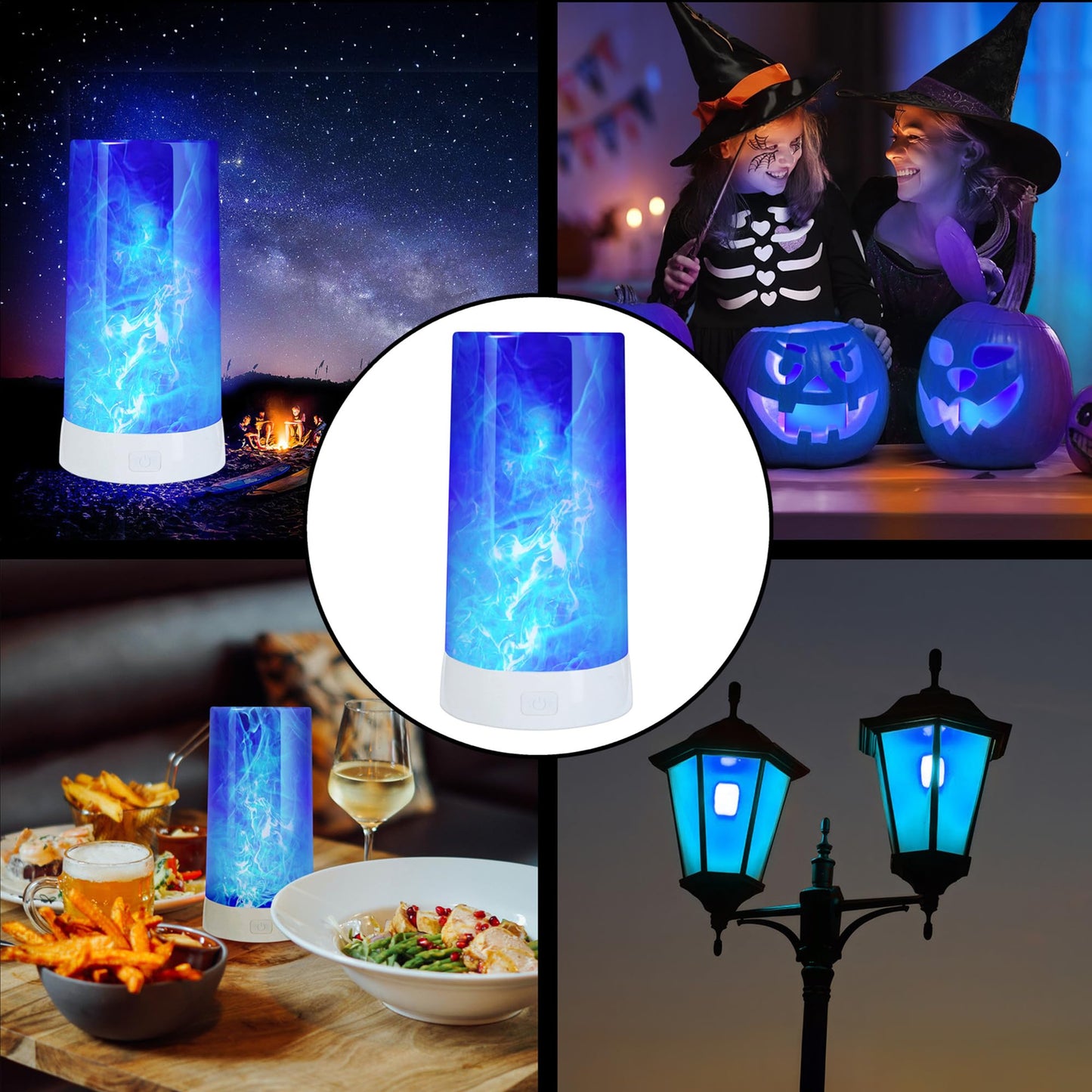 Kitmose 4X LED Flame Effect Light , USB Rechargeable 4 Modes Flickering Flame Candle Lantern with Remote Timer Gravity Sensing Effect Magnetic Base Waterproof Dimmable Outdoor Hanging Lamps Camping
