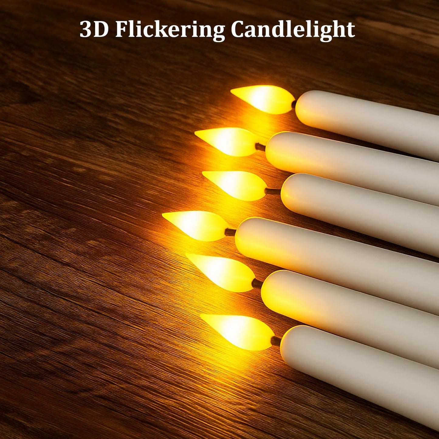 Supply Sure 24 Pcs Flameless LED Taper Candles with 2 Remotes Timer | Battery Operated (Battery NOT Included) White Fake Candlesticks for Window & Christmas Decor (Pack of 24)