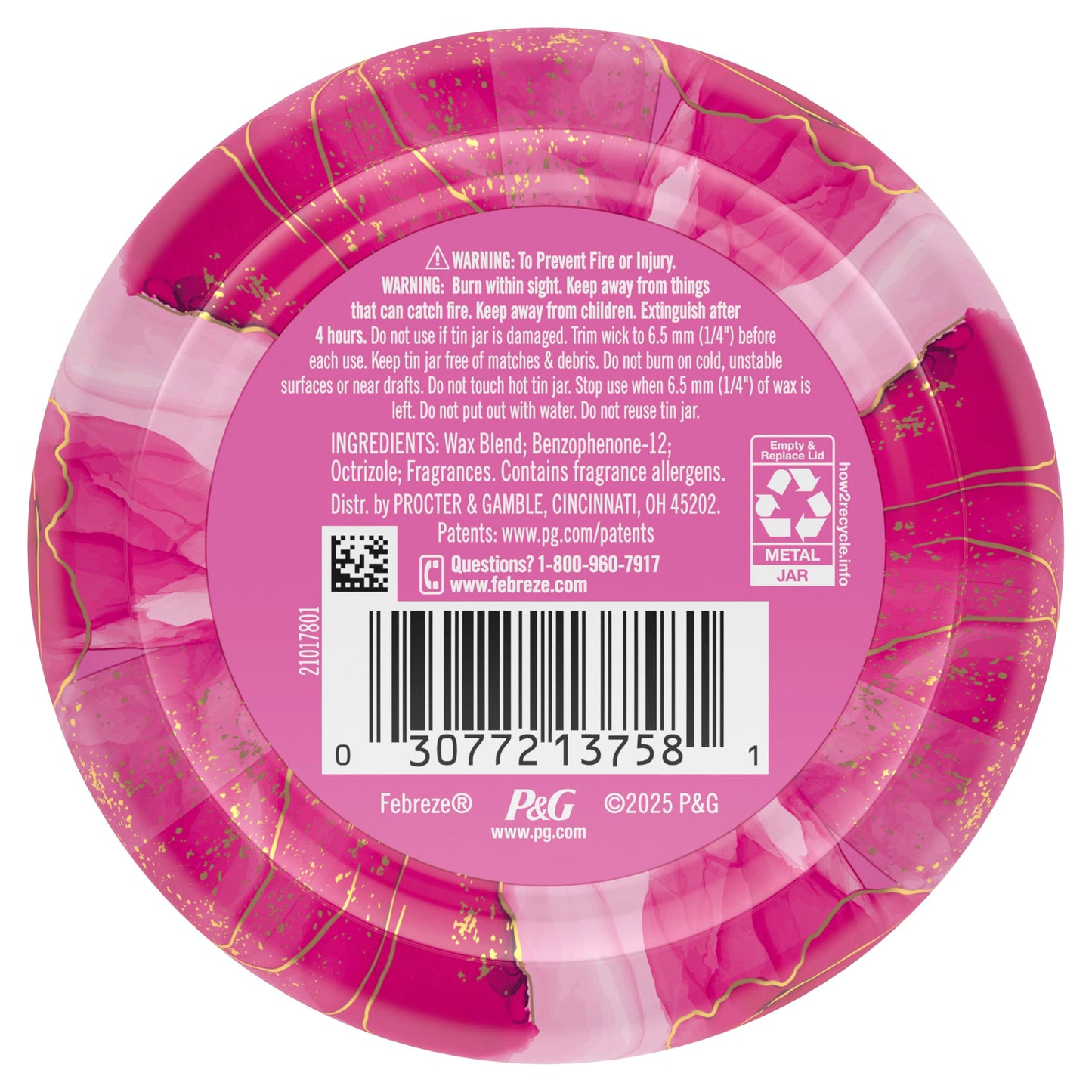 Febreze Scented Candle, Romance & Desire Scent, 11 oz 4 Wick Candle, Single Pack