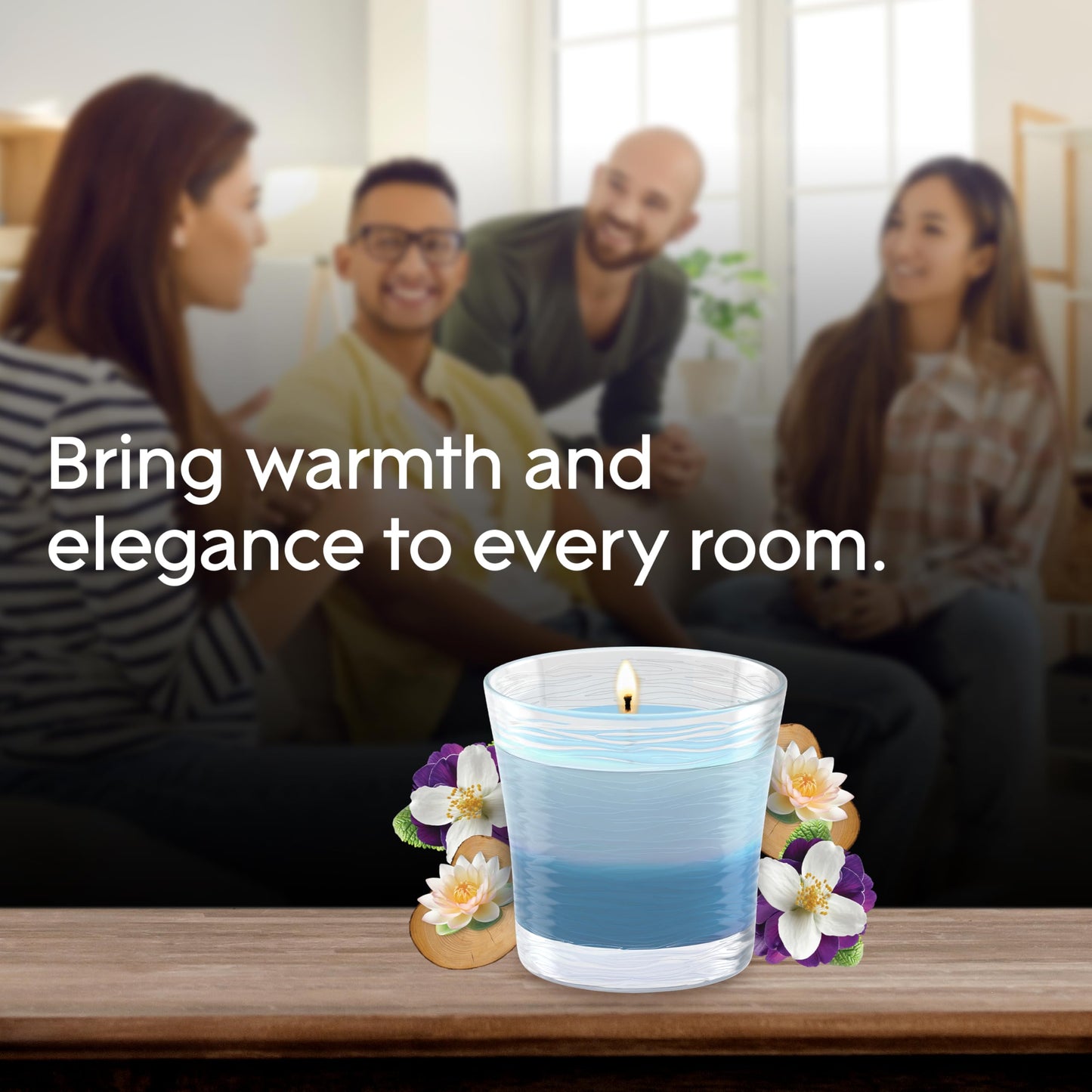 Glade 1-Wick 2in1 Scented Candle Jar, Moonlit Walk & Wandering Stream, Air Freshener Infused with Essential Oils, 4.08 Oz, 2 Count