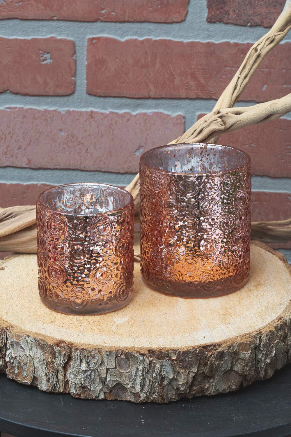 Richland Nadine Candle Holder Rose Gold Mercury Small Set of 6