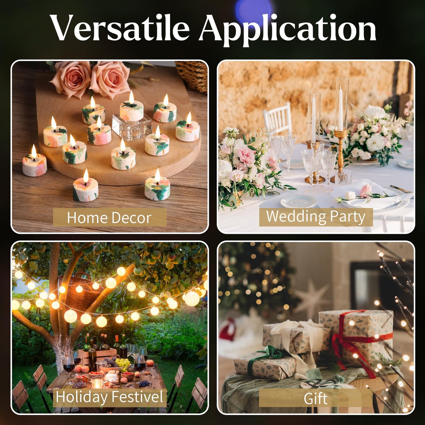 Eywamage Flameless Tealights with Remote Batteries, Realistic Flickering LED Tea Votive Candles Set of 12