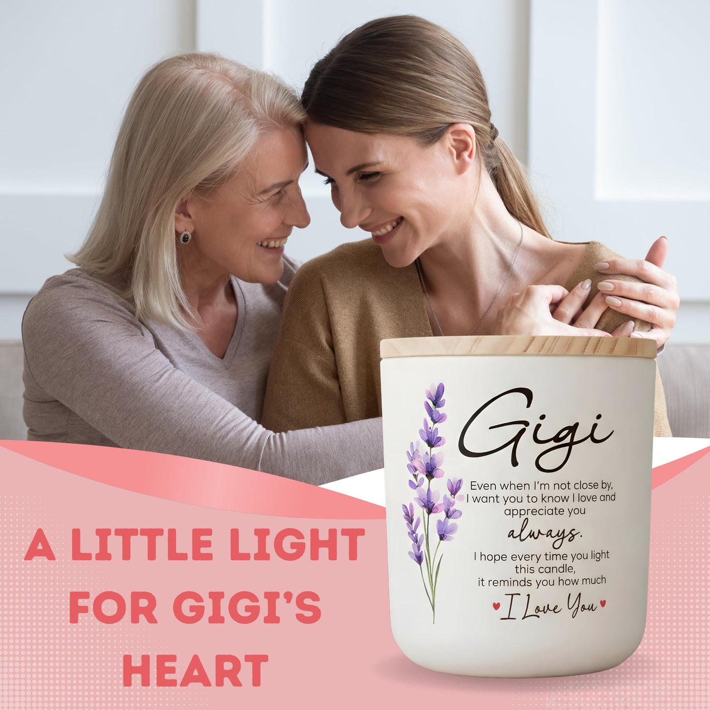 Gigi Mothers Day Gift, Gigi Candle Lavender Scented, Mothers Day, Birthday Gifts for Grandma from Granddaughter, Grandson
