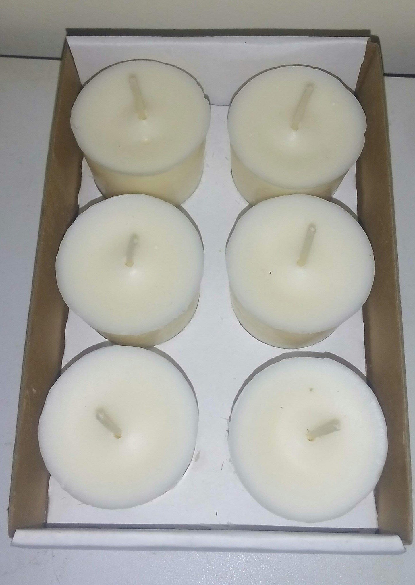 White Unscented Natural Soy Wax 6 Pack Votive Candle by BearNaturalOrganics