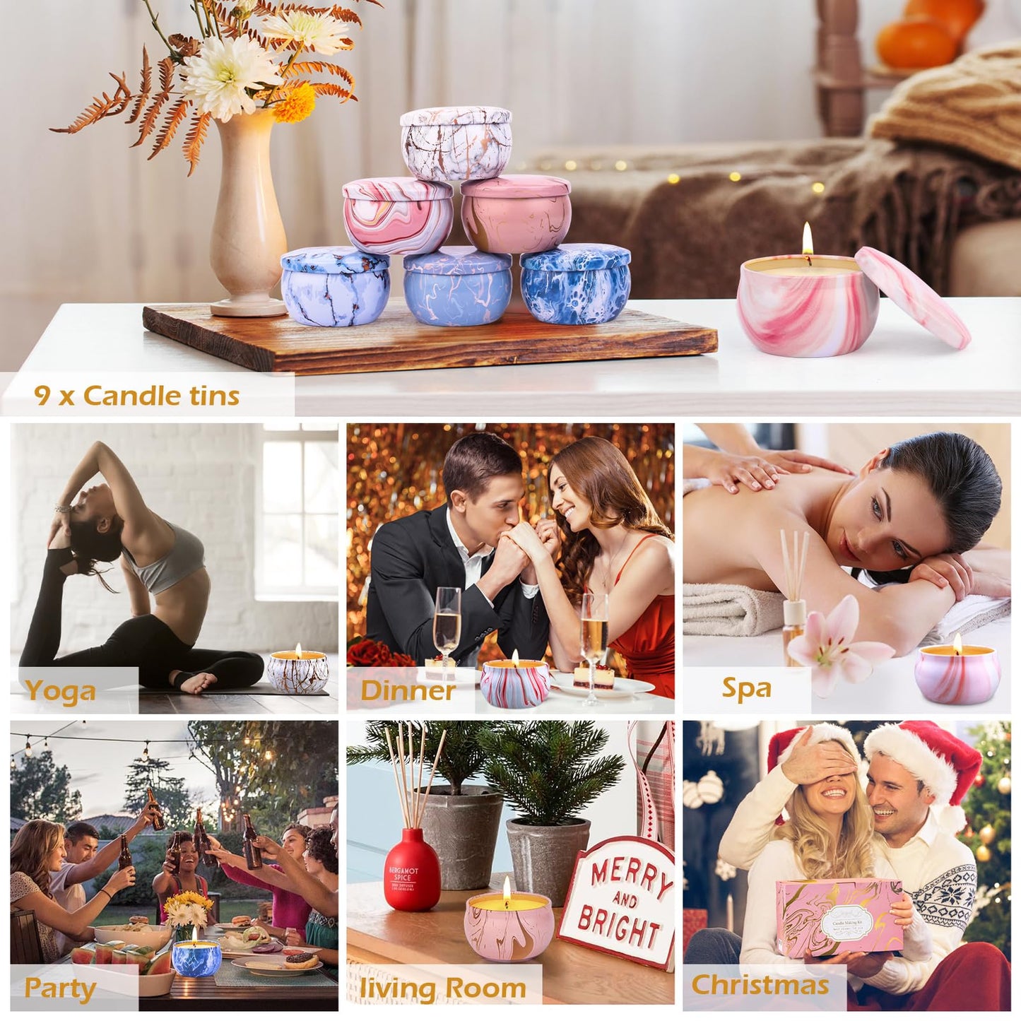 Candle Making Kits for Adults, Candle Making Supplies Accessory for Beginner, DIY Scented Candle with Beeswax, Essential Oil, Wicks, Wax Melting Pot, Moulds, Candle Jars, Dye, Make Your Own Candle
