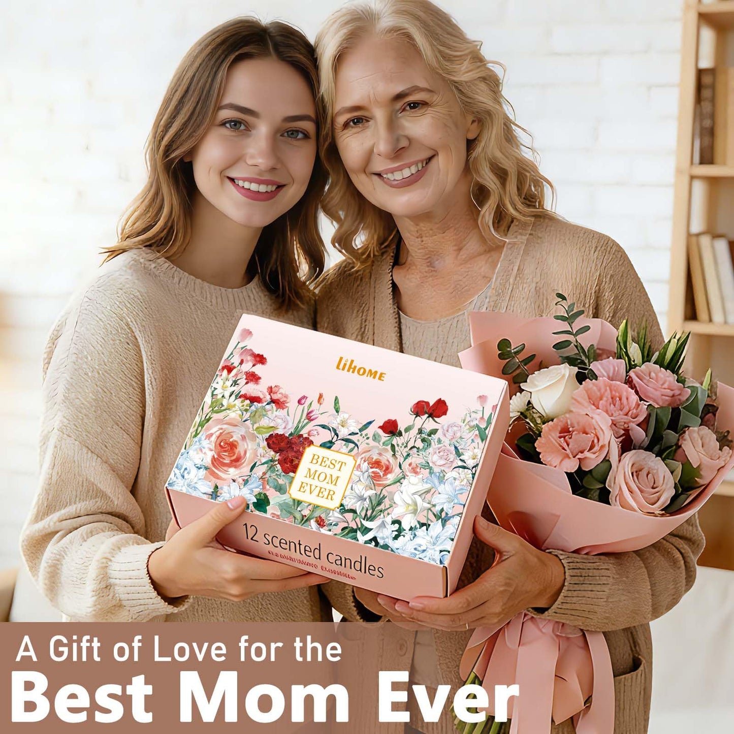 Mothers Day Gifts for Mom - 12 Scented Candles Set with Messages, Best Birthday, Christmas, Thanksgiving Gifts for Mom from Daughter Son