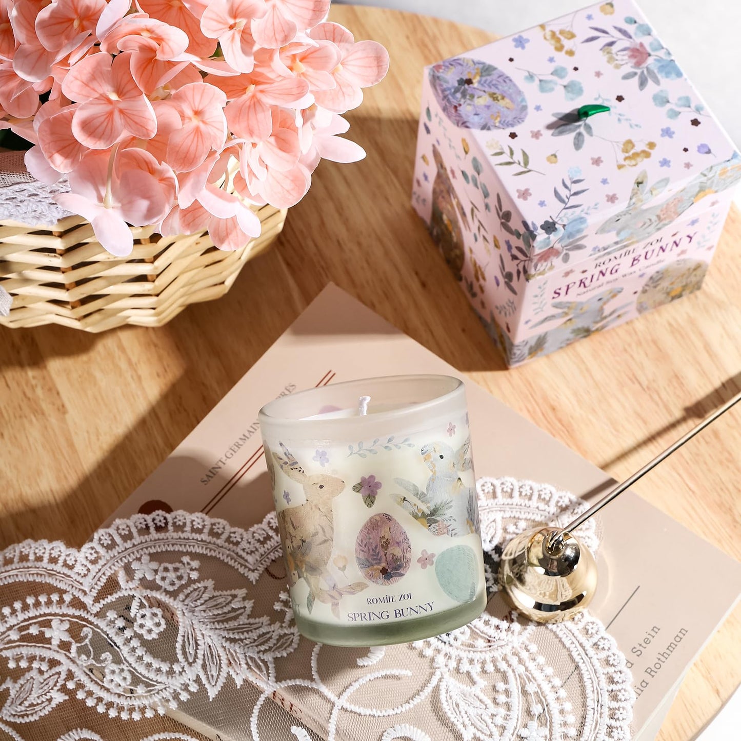 ROMIIE ZOI Easter Scented Candle - 6oz Soy Wax Candle, Fancy Bunny, Infused with Garden Bunny Aroma