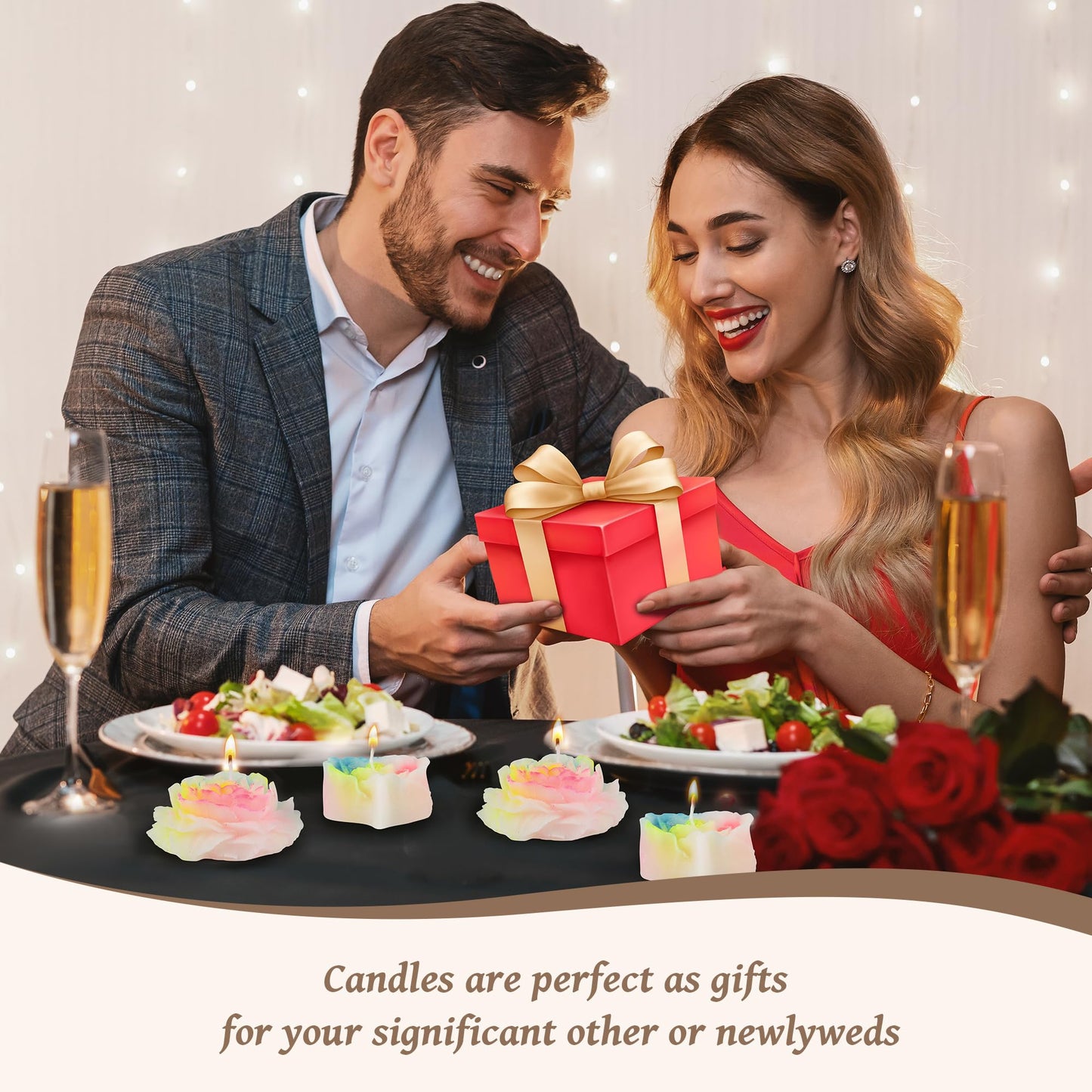 SUPXYC 4PCS Low Temperature Candles, Candle for Wax Play Low Heat, Low Temp Candles Wax Play, Body Safe Candle Waxs Play for Couples Date Night (Peony, Heart, Fluorescence)