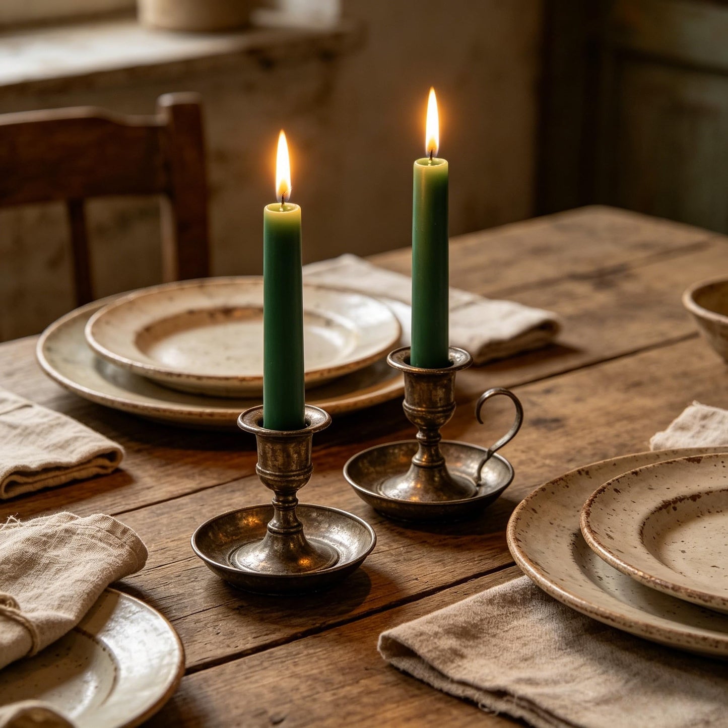Hunter Green Taper Candles for Home Decoration, 20 Pack 10 Inch Unscented Dripless Candlesticks for Dinner Party Wedding