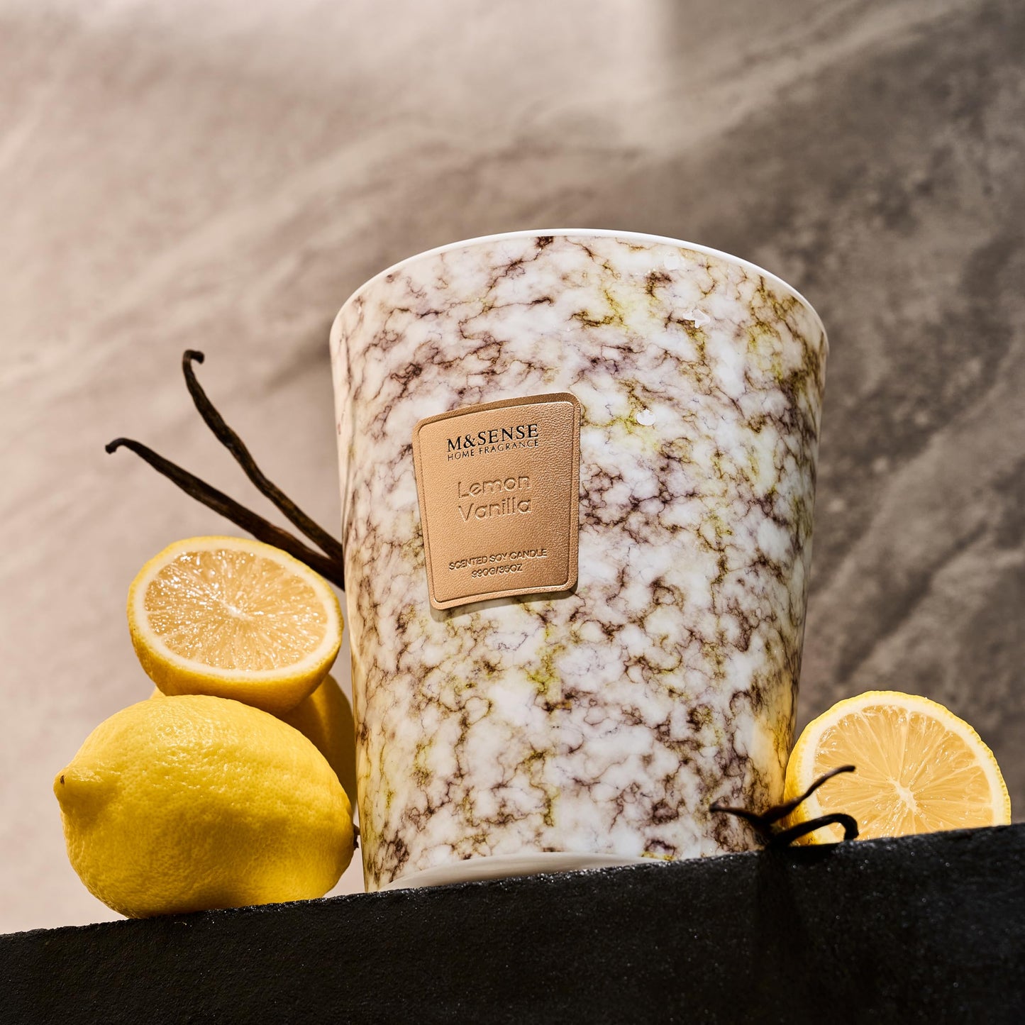 M&SENSE Extra Large Candle 35oz 150H Sugared Lemon Zest Scented Candle, 3 Wick Highly Scented Jar Candle, XL Candles Gift for Stress Relief, Meditation, Yoga