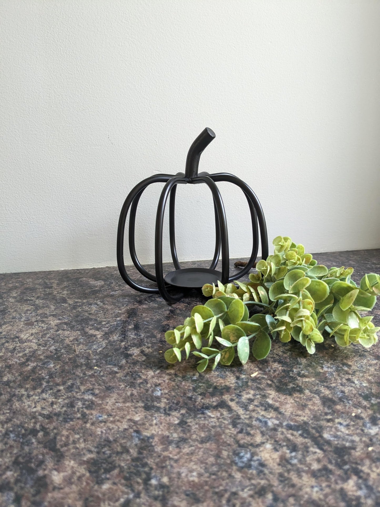 Wrought Iron Pumpkin Pillar Candle Holder 3 Sizes (Small)