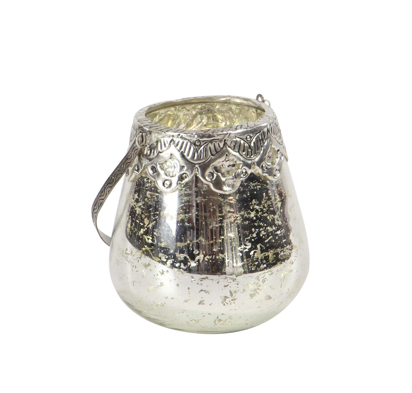 Deco 79 Glass Solid Candle Holder, Set of 3 5", 7", 9"H, Silver
