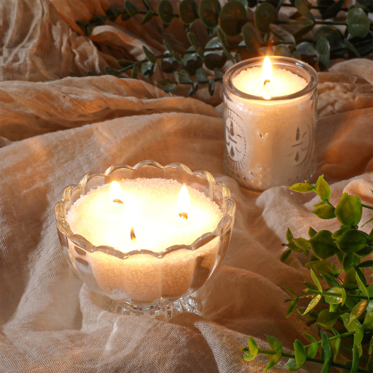 MTLEE Pearled Candle 4.4 Lb/70oz Graduation Gifts 2026 Lavender Scented Sand Candle Kit Include 100 Wicks, Bow Gift Box, Spoon Reusable Pearled Wax for DIY Kit Birthday Gift Housewarming Home Decor