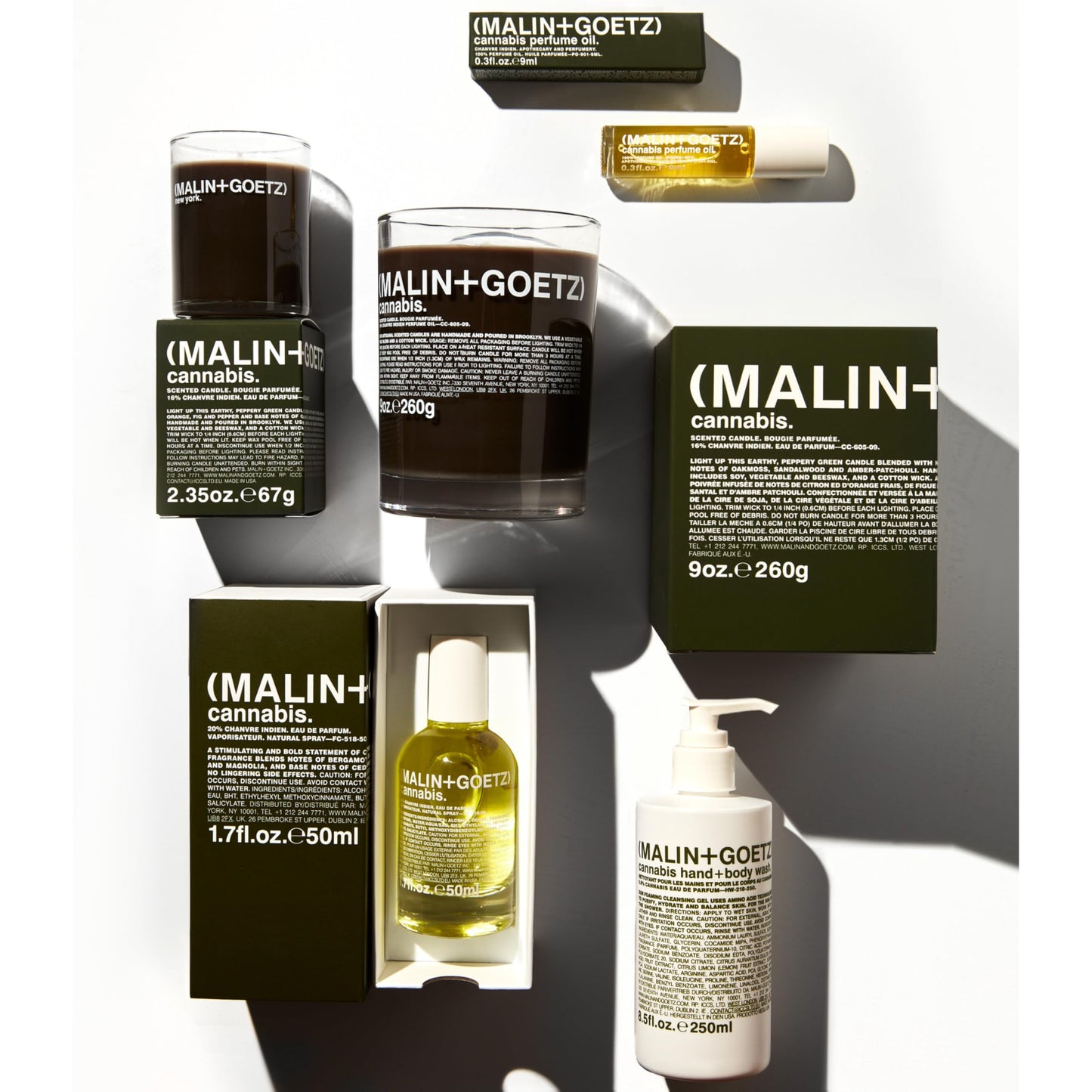 MALIN+GOETZ Cannabis Candle, 9 oz. – Rich & Earthy Aroma Fragrance Scented Candle, Natural Wax Blend, Vegan & Cruelty Free, Single Wick Candle, Lasts 60 Hours