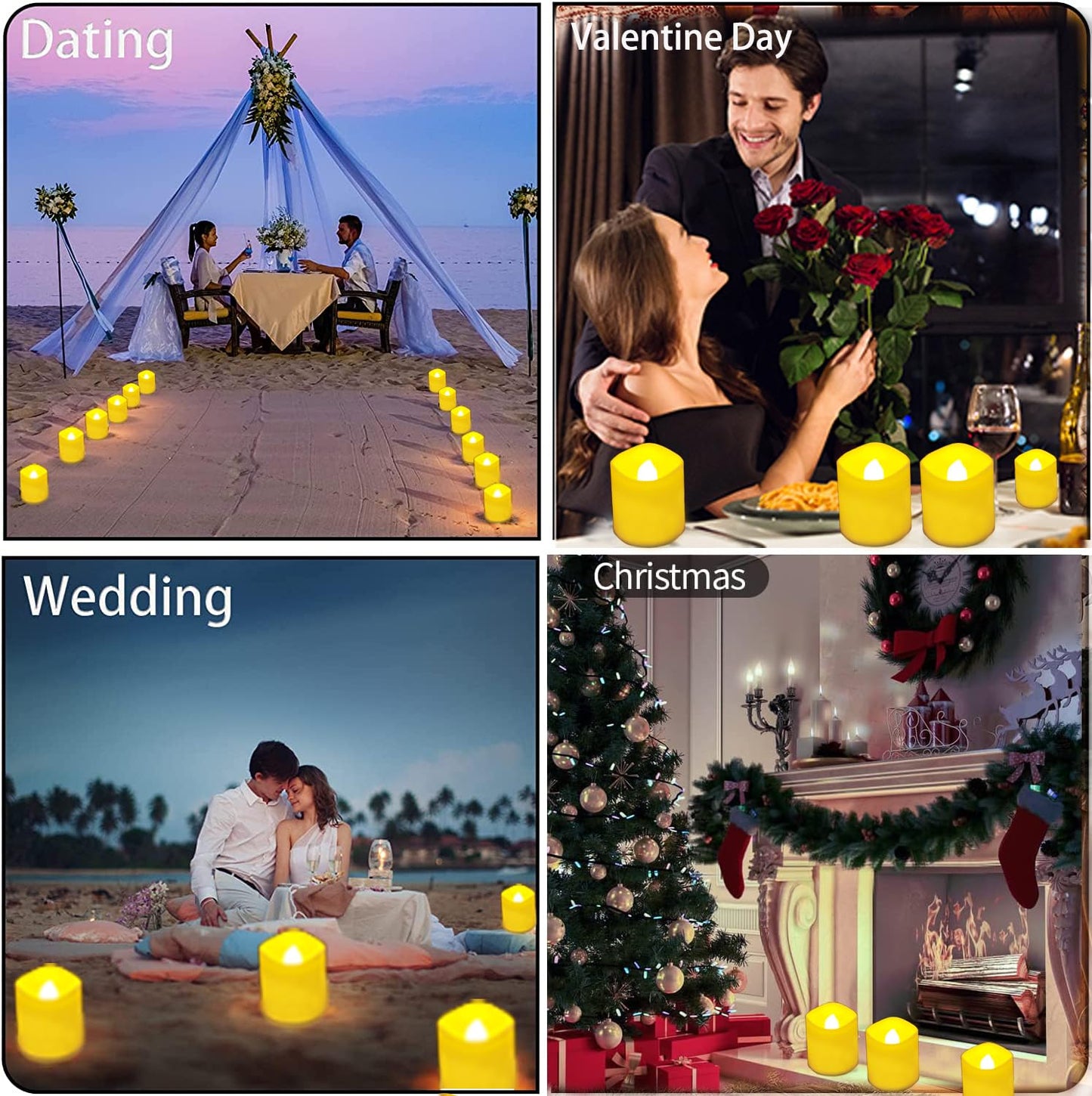 6 Pack Rechargeable tea lights with Remote Timer & Charging Base, Realistic Flickering Flameless Votive Led Tea Lights Candles, Tealights Candles for Wedding,Halloween,Christmas,Home Decorations