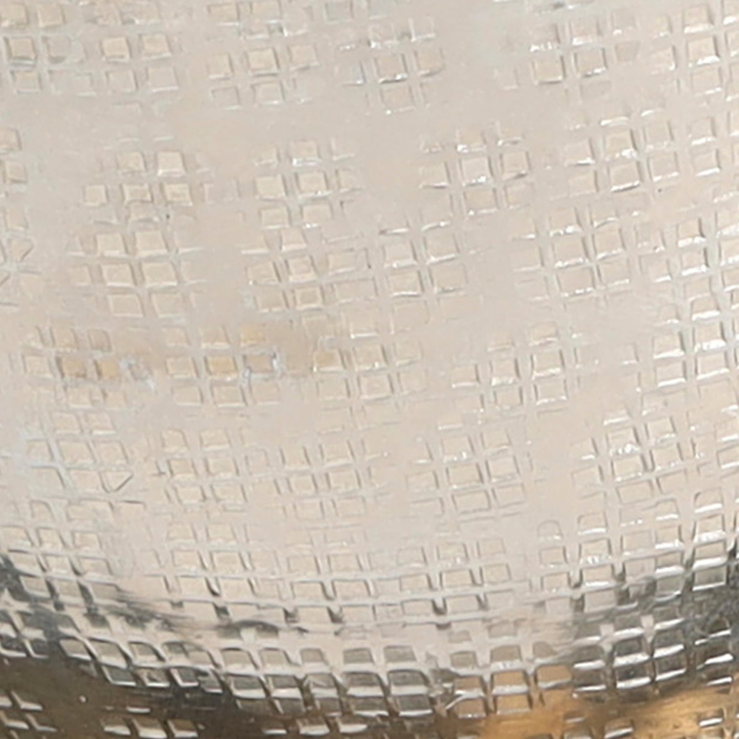 Deco 79 Metal Decorative Candle Campfire Scented Grid Patterned 10 oz 1 Wick Aromatherapy Candle with White Wax, Set of 2 Wax Aromatherapy Candle 10" W, 4" H, Silver