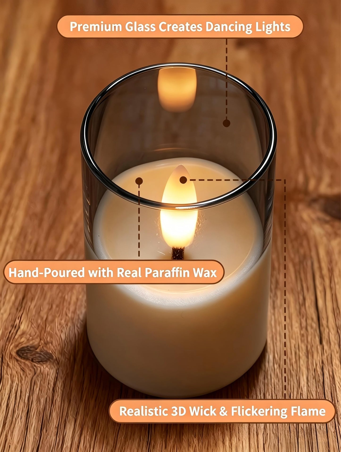 YTRUSTIX Rechargeable Flameless Tea Light Candles with Timer Remote, 1.7"x2.5" Acrylic Small Votive Electric LED Candles Battery Operated for Home Aniversary Wedding Holiday Decor (Pack of 6, Gery)