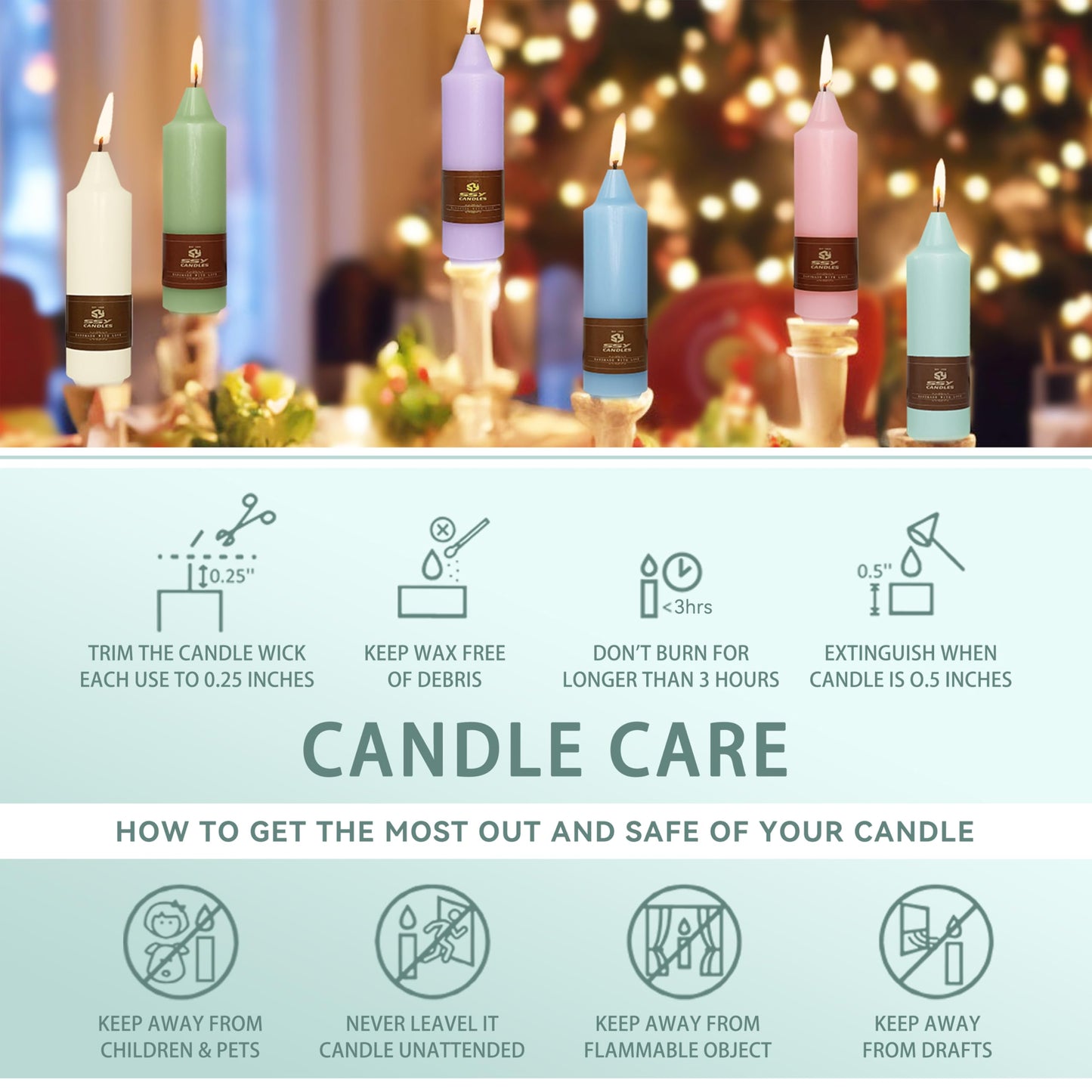 4 PCS Red Green Candle Christmas Taper Candles Sticks Unscented Candlesticks 5 inch Cute Taper Candles Stick Candles for Christmas Party Home Décor