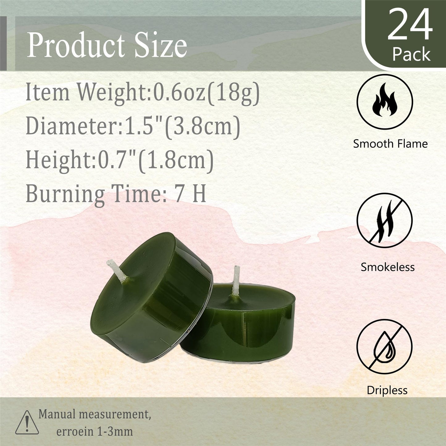 Scented Tealight Candles Handmade Candlesticks,12pcs Round Tea Light Candles Natural Bees Wax Tealight Candle Smokeless Candle Stciks for Spa Home Decor Party Gifts, (T01-12S-RDCD)