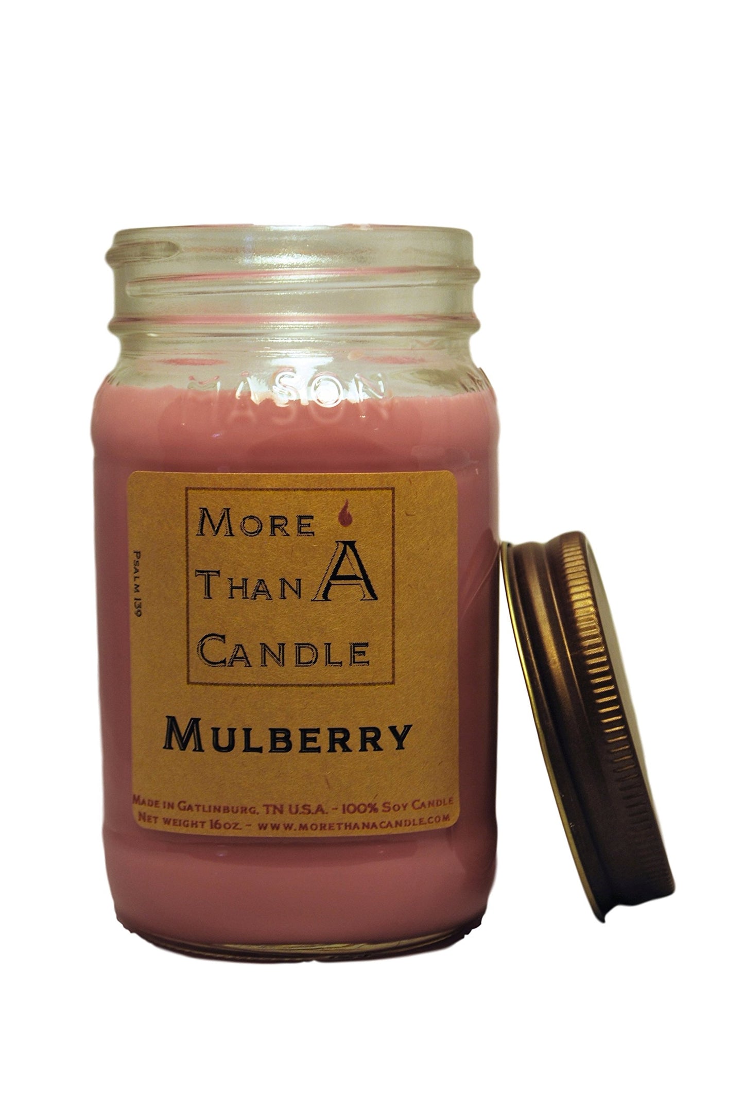 More Than A Candle - 16 oz Mason Jar Soy Candle - Made in The USA Mulberry