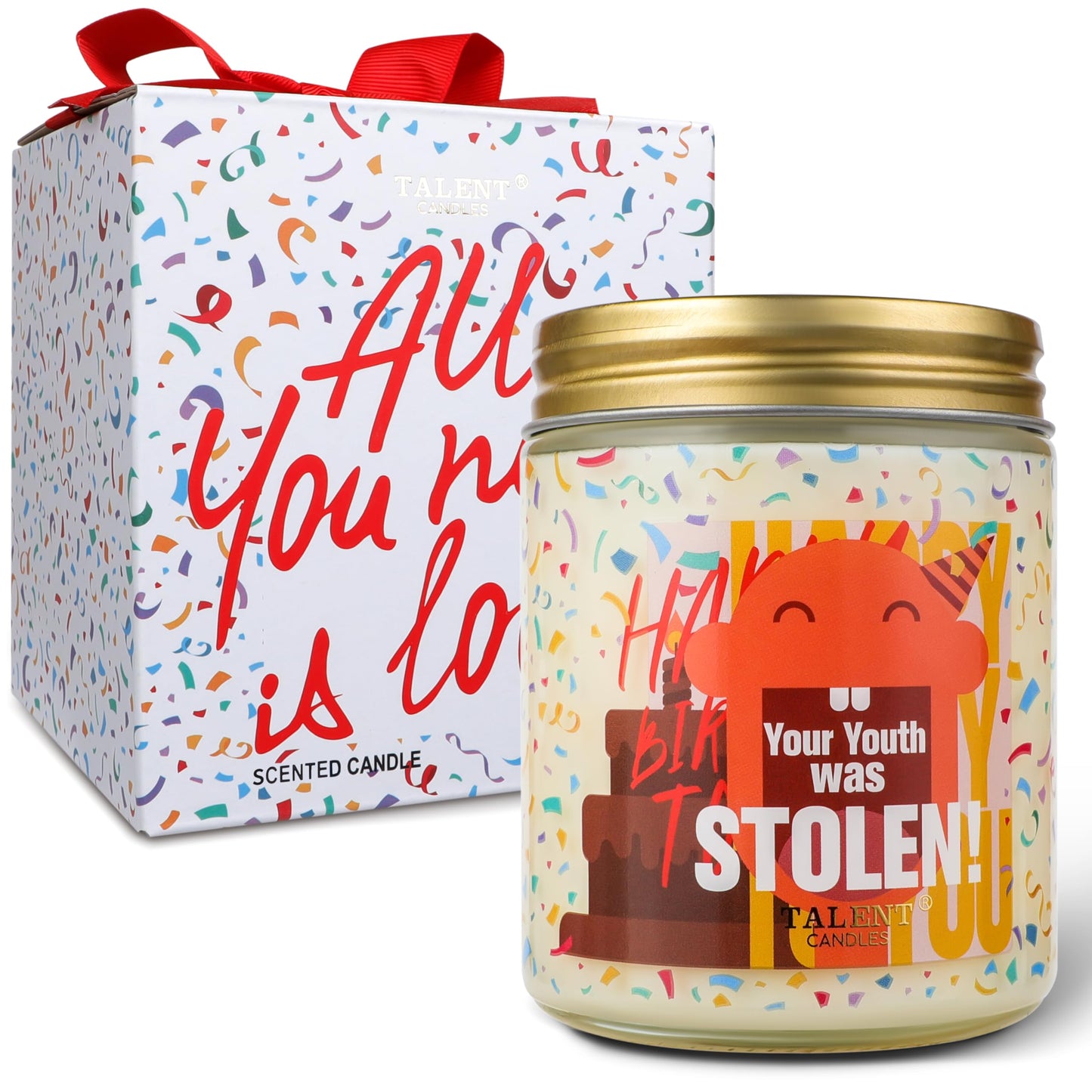 Happy Birthday Candle, Birthday Gifts for Women Girls Best Friend, Birthday Candles Gifts Ideas, Champagne Cassis & Honey Jasmine Scented Candles