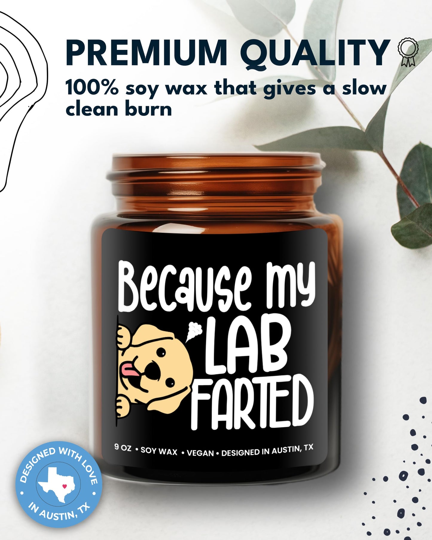 Funny Lab Candle, Labrador Retriever Gifts for Women and Men, Unique Funny Lab-Themed Gift Ideas, Best Present for Pet Lovers, Perfect Present for Dog Mom and Dog Dad, Birthday, Christmas, Gift-Ready