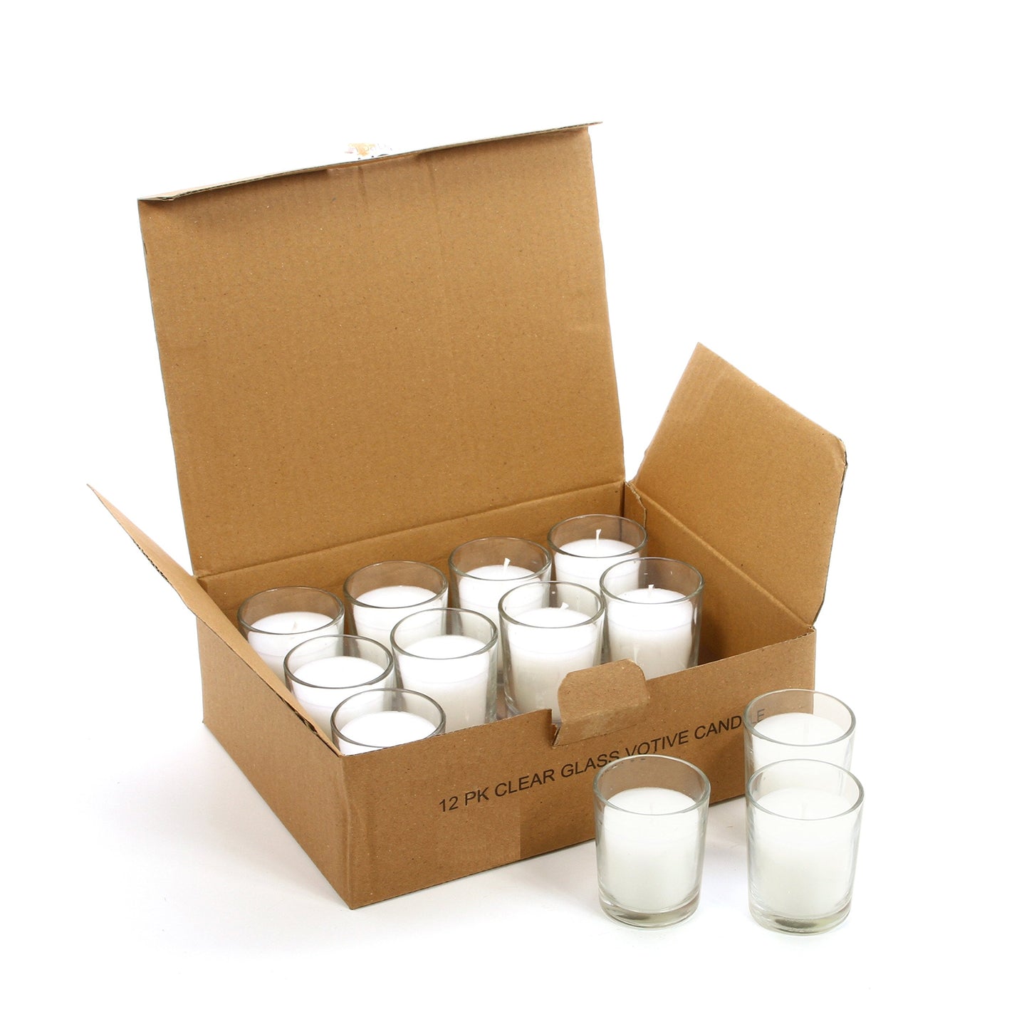 Hosley 48 Pack White Unscented Votive Candles, Clear Glass, Hand-Poured Wax, Bulk Wedding & Party Candles for Gifts, Tables, Aromatherapy & Holidays Party Weddings Birthdays (White)