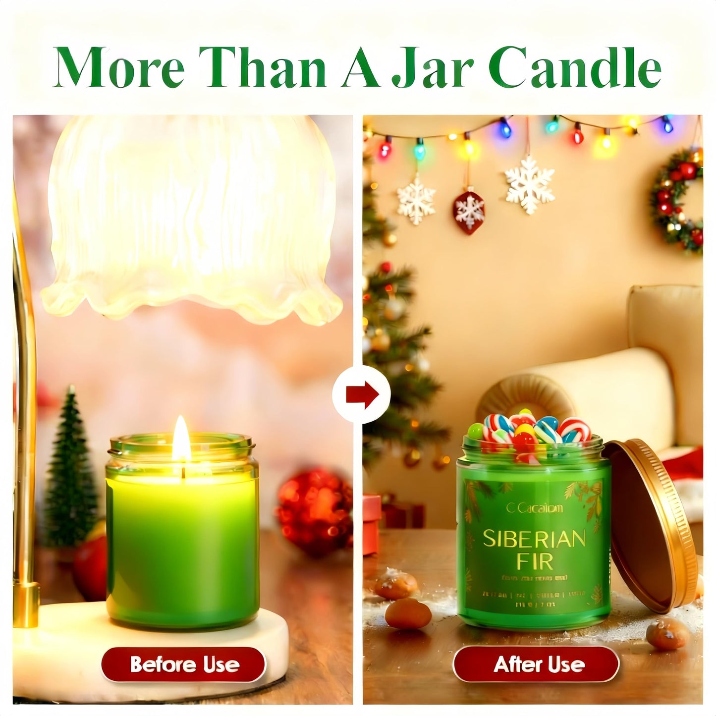 Christmas Soy Candles for Christmas Home Decor Non-Toxic Aromatherapy Scented Candles for Holiday Christmas Gifts, Cozy Cute Jar Candle, Winter Candle for Women Men, Winter Holiday Jasmine Rose Candle