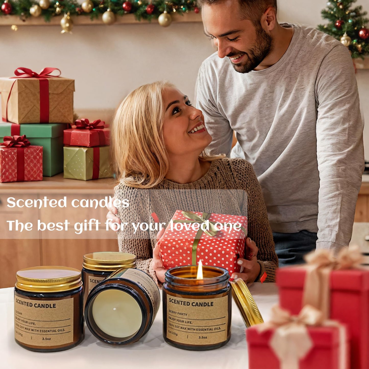 8 Pack Scented Candles Gift Set,Candle Gift for Women, Candle for Home Scented,Perfect Candles Gifts Set for Women, Mum Gifts, Birthdays, Weddings, Christmas, Yoga, Bath